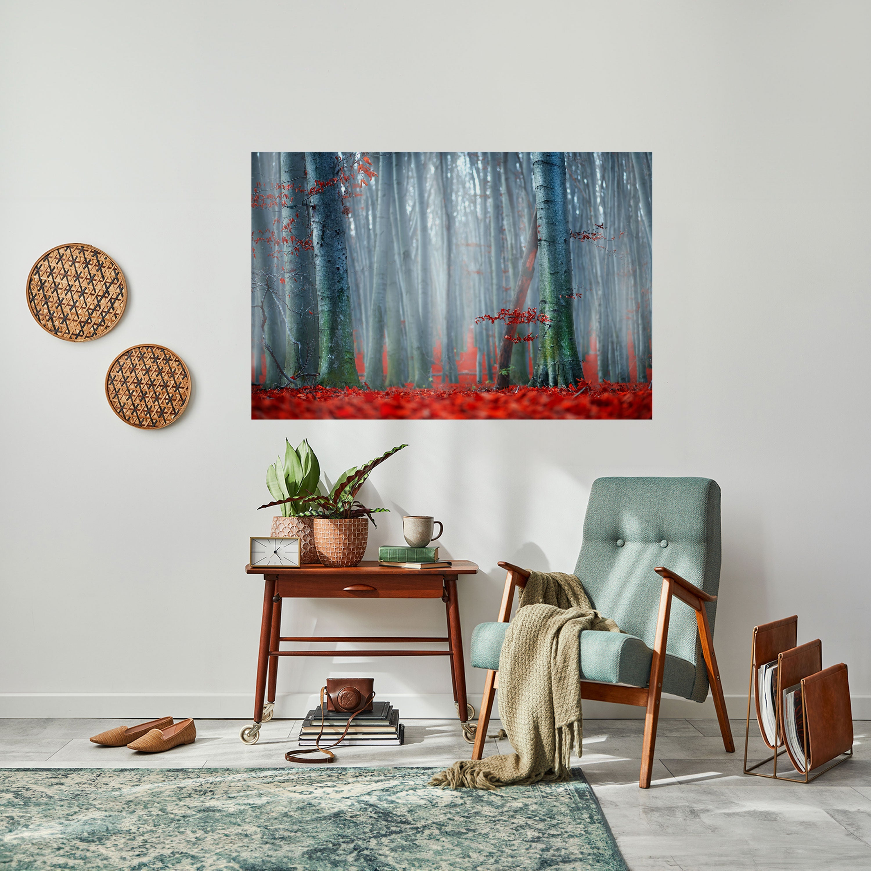 TRANQUIL RED ELEGANCE Peel and Stick Horizontal Poster