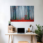 TRANQUIL RED ELEGANCE Peel and Stick Horizontal Poster