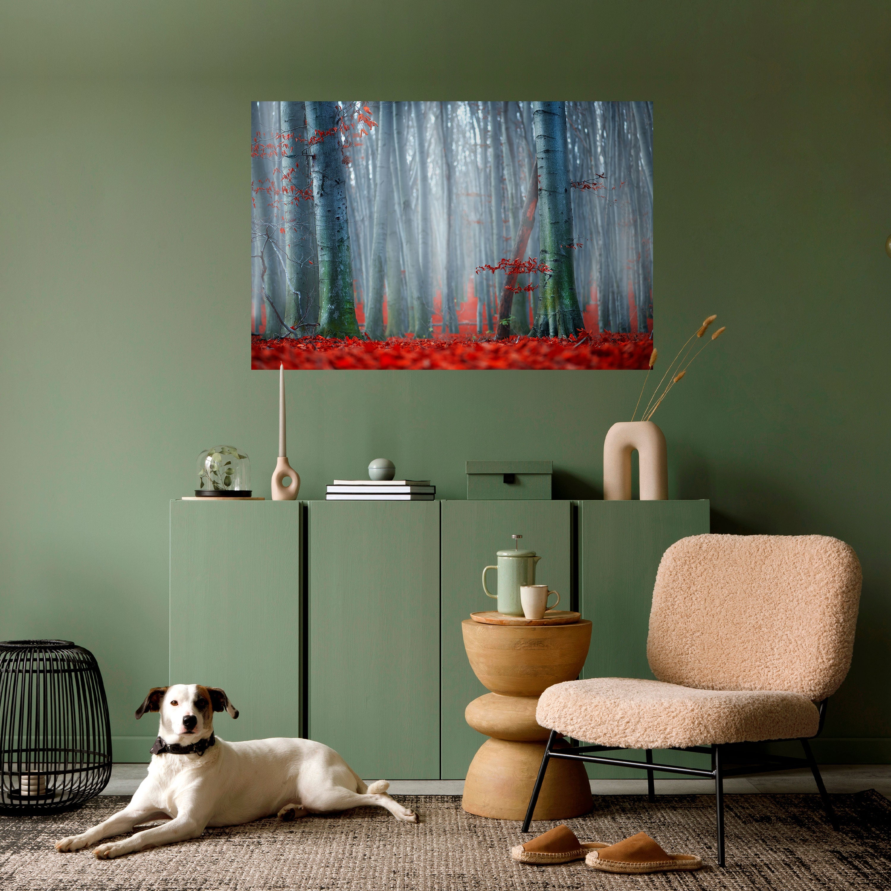 TRANQUIL RED ELEGANCE Peel and Stick Horizontal Poster