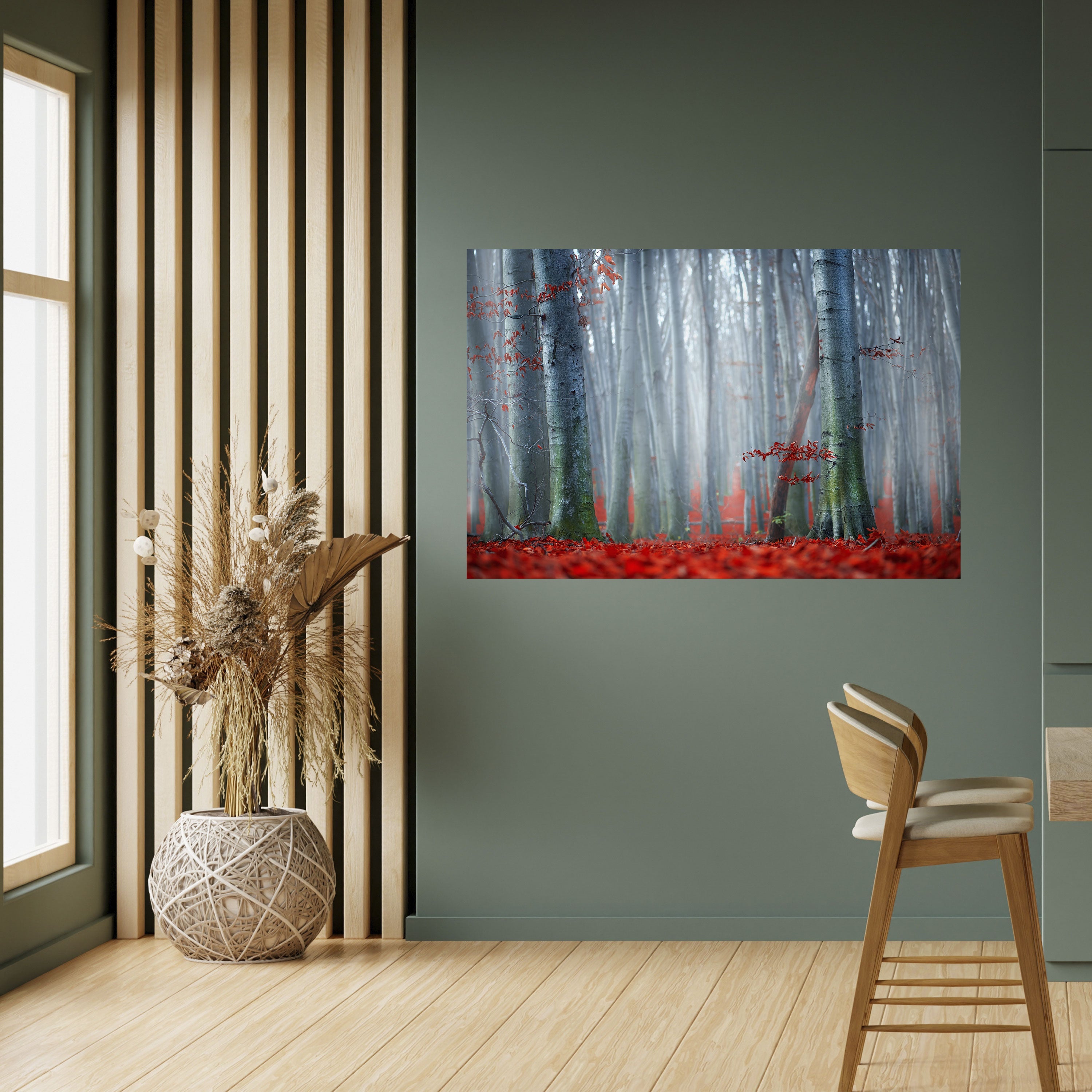 TRANQUIL RED ELEGANCE Peel and Stick Horizontal Poster