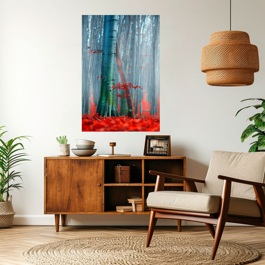 TRANQUIL RED ELEGANCE Poster Vertical Autocolante