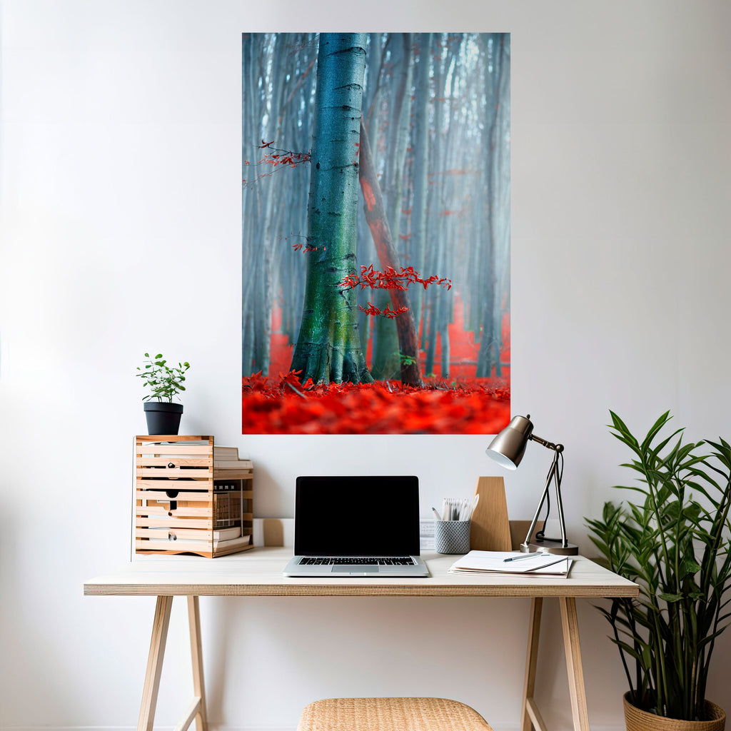 TRANQUIL RED ELEGANCE Poster Vertical Autocolante
