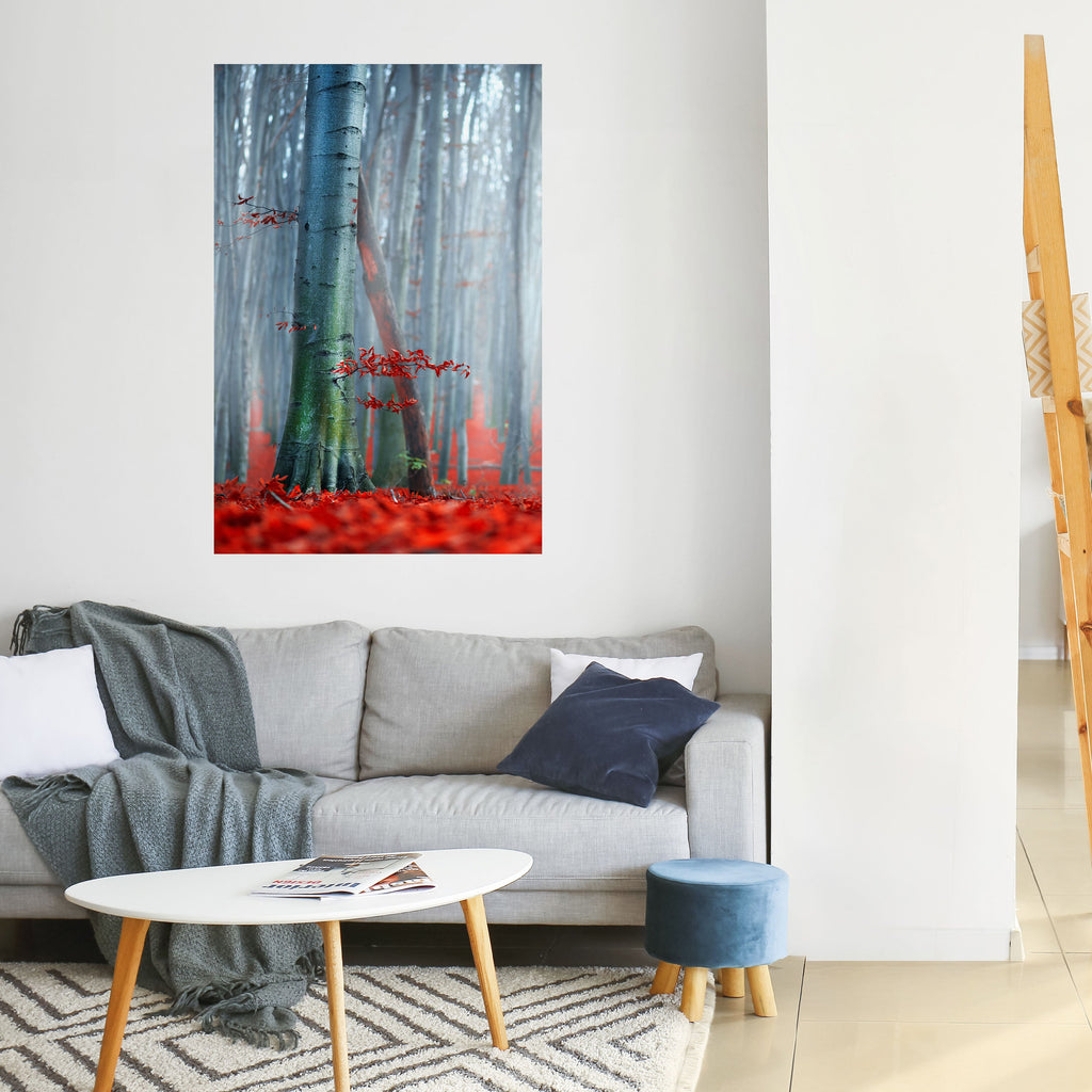 TRANQUIL RED ELEGANCE Poster Vertical Autocolante