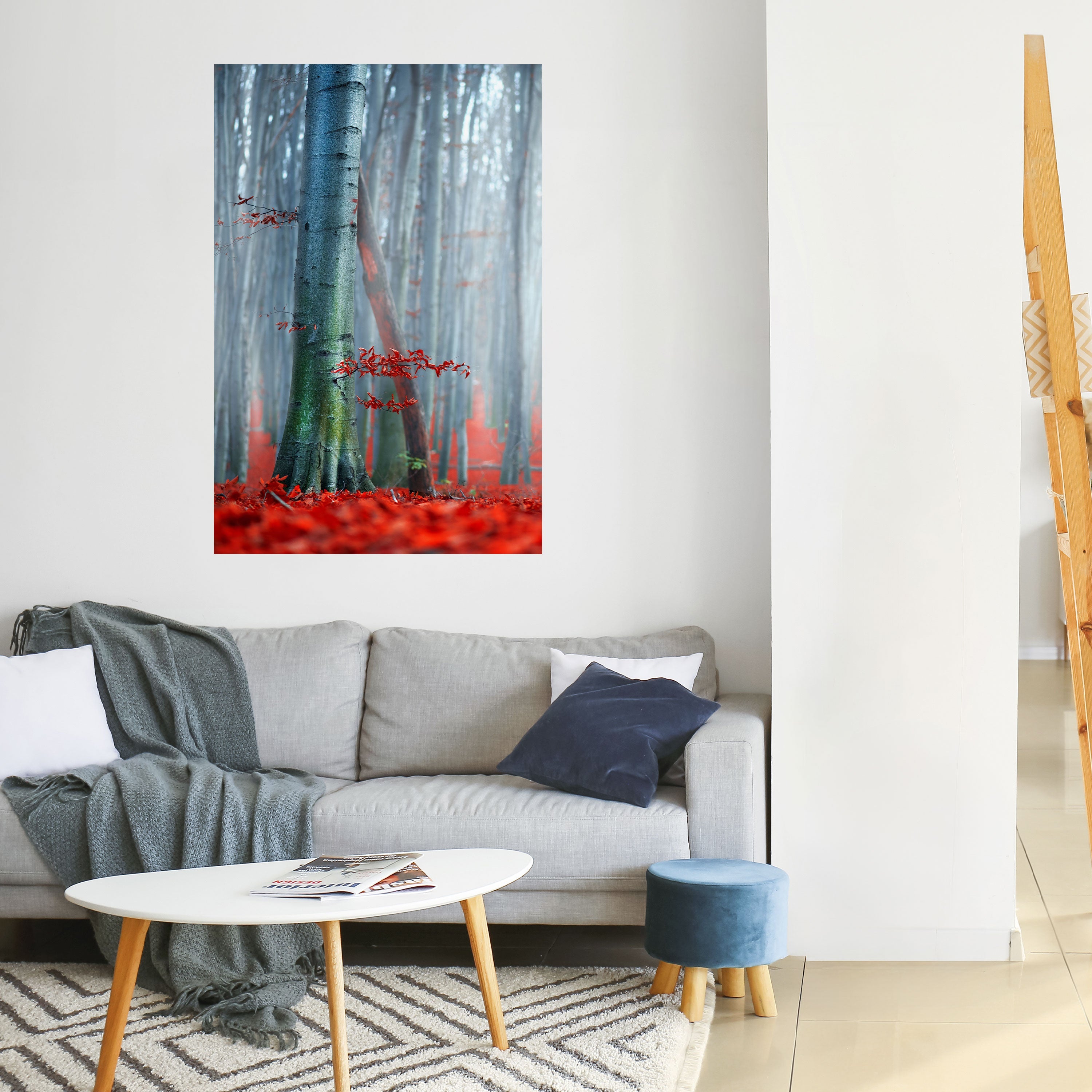 TRANQUIL RED ELEGANCE Poster Vertical Autocolante