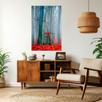 TRANQUIL RED ELEGANCE Poster Vertical Autocolante