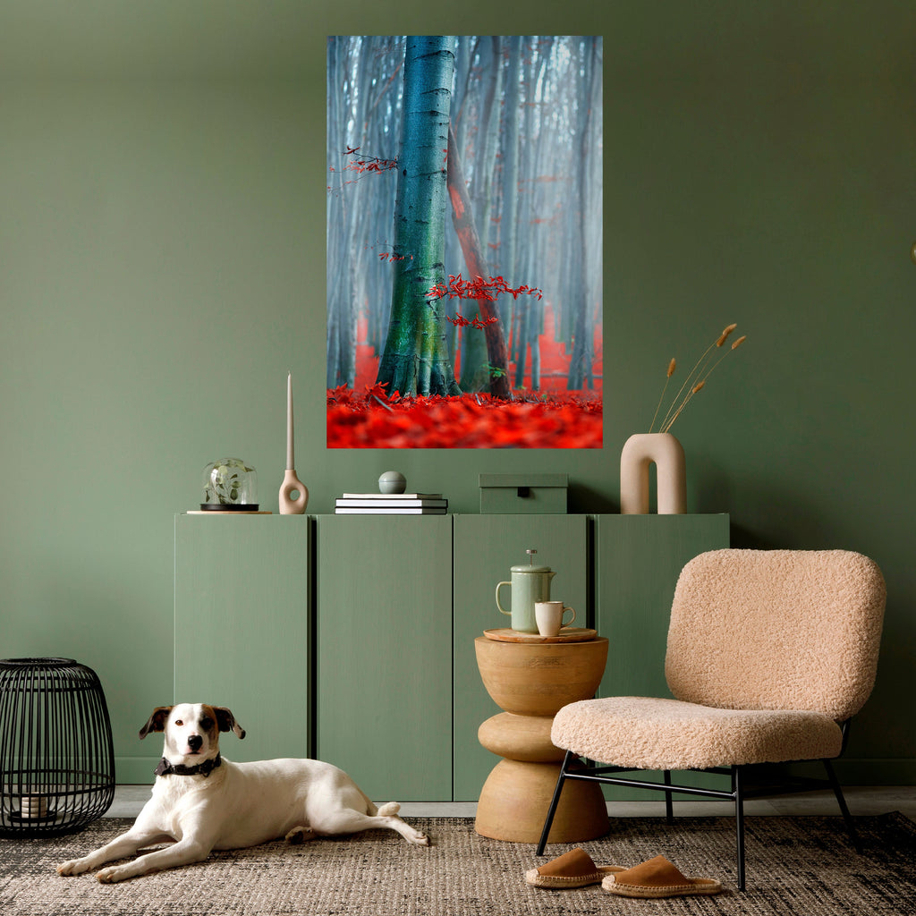 TRANQUIL RED ELEGANCE Poster Vertical Autocolante