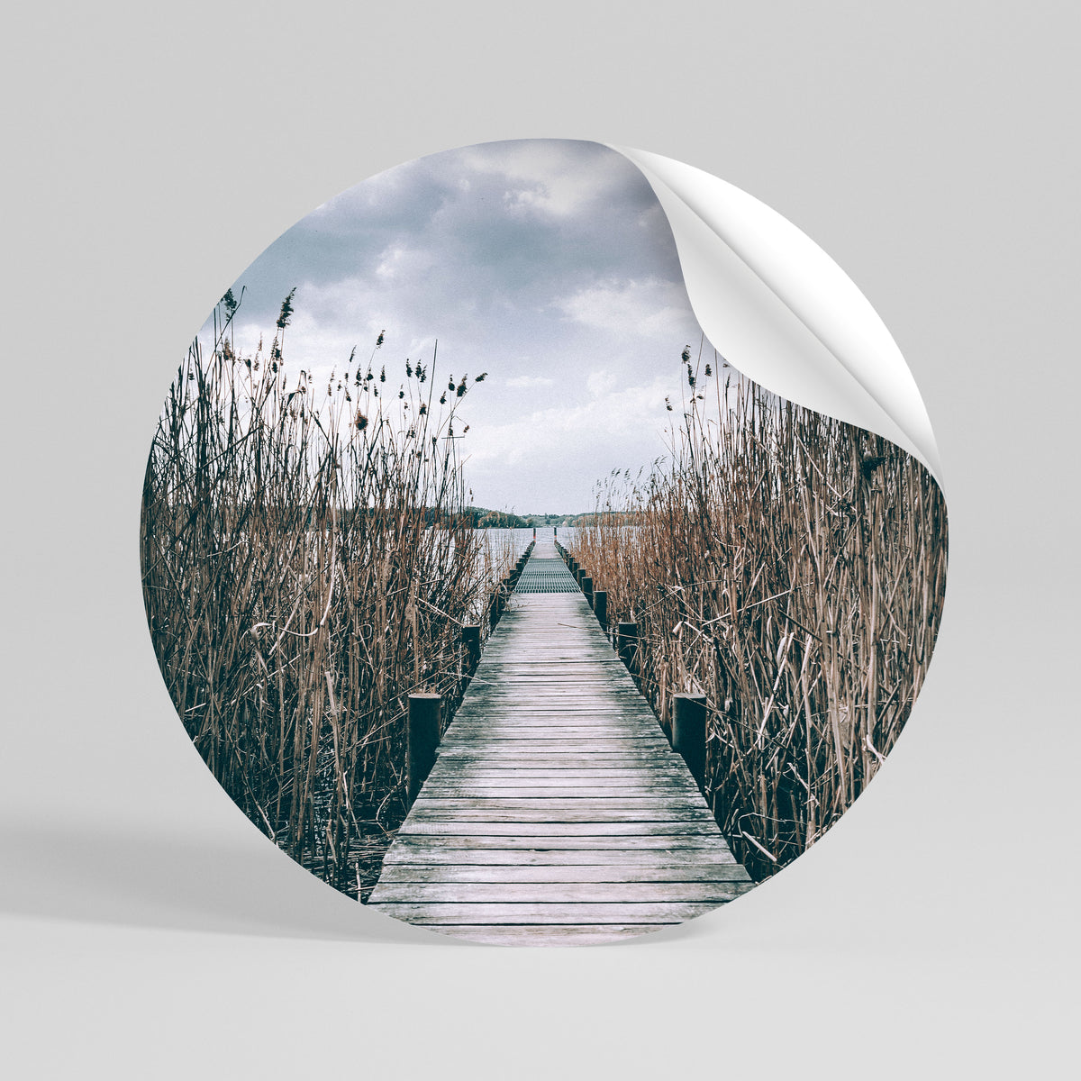 GAZE INTO STILLNESS Autocolante Redondo Removível