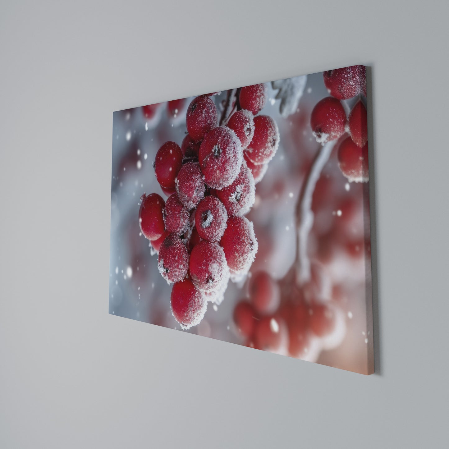 WINTER'S CRIMSON TREASURES Horizontal Canvas Print