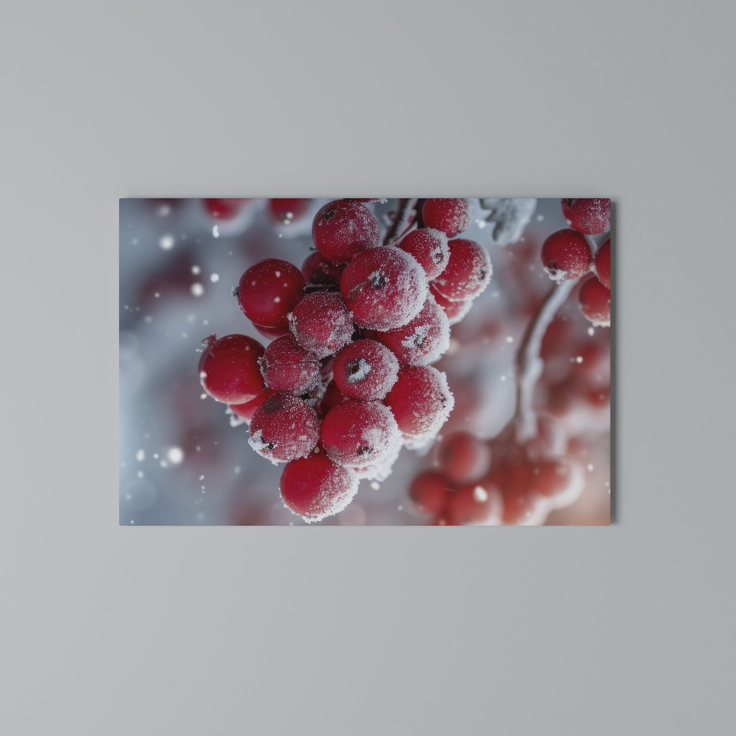 WINTER'S CRIMSON TREASURES Horizontal Canvas Print