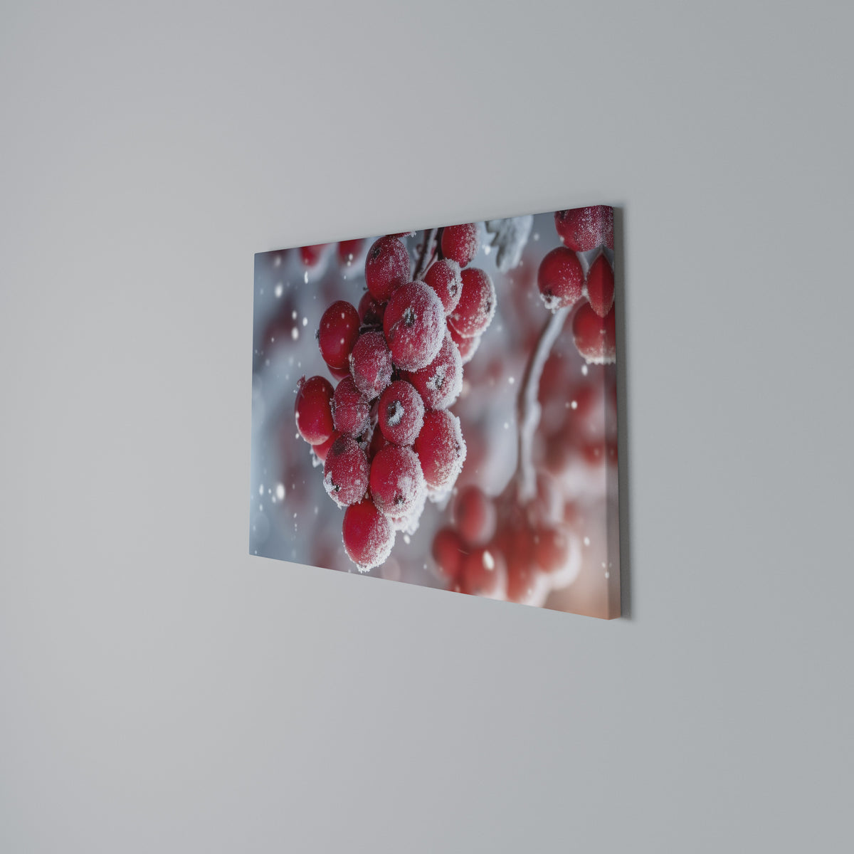 WINTER'S CRIMSON TREASURES Horizontal Canvas Print
