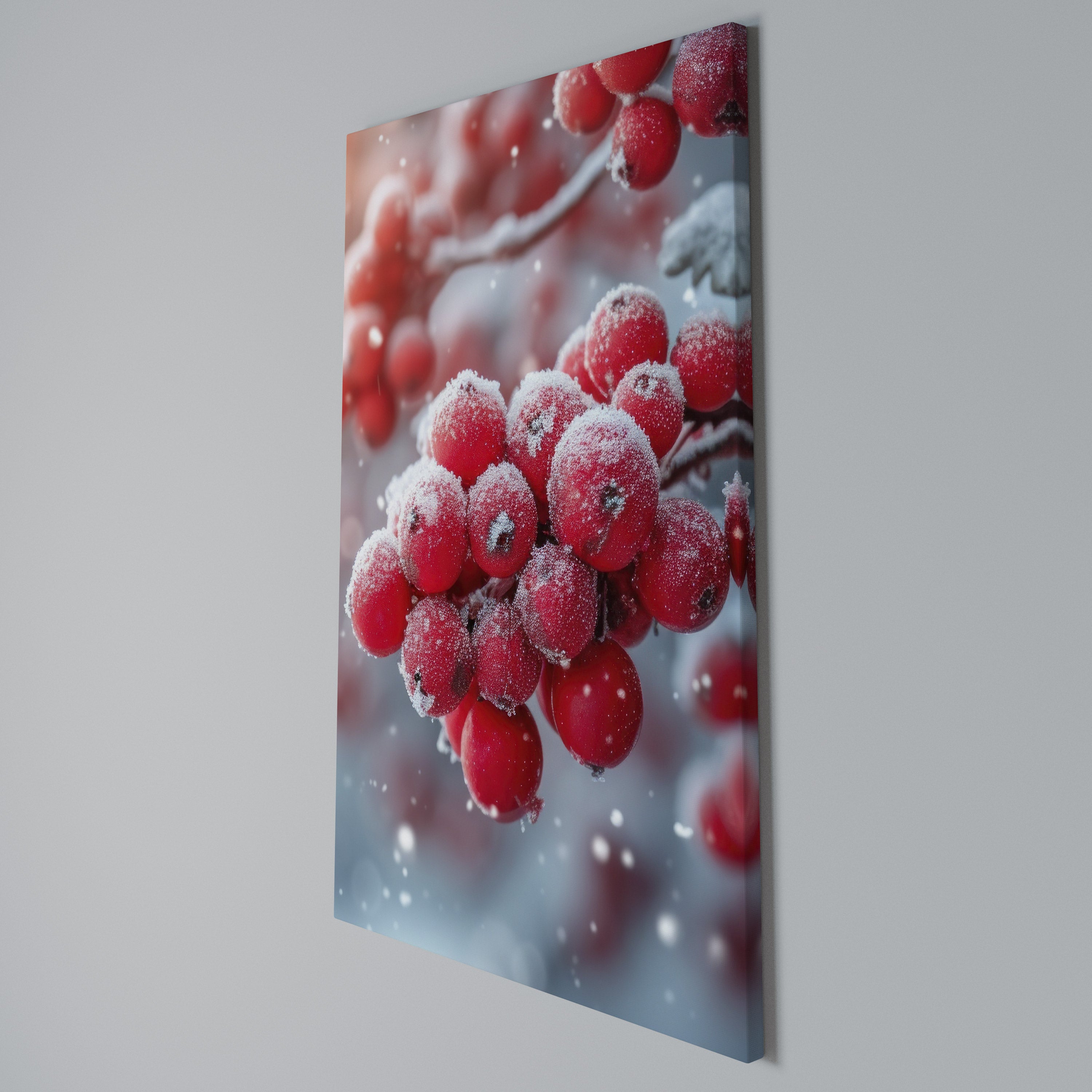 WINTER'S CRIMSON TREASURES Quadro em tela vertical