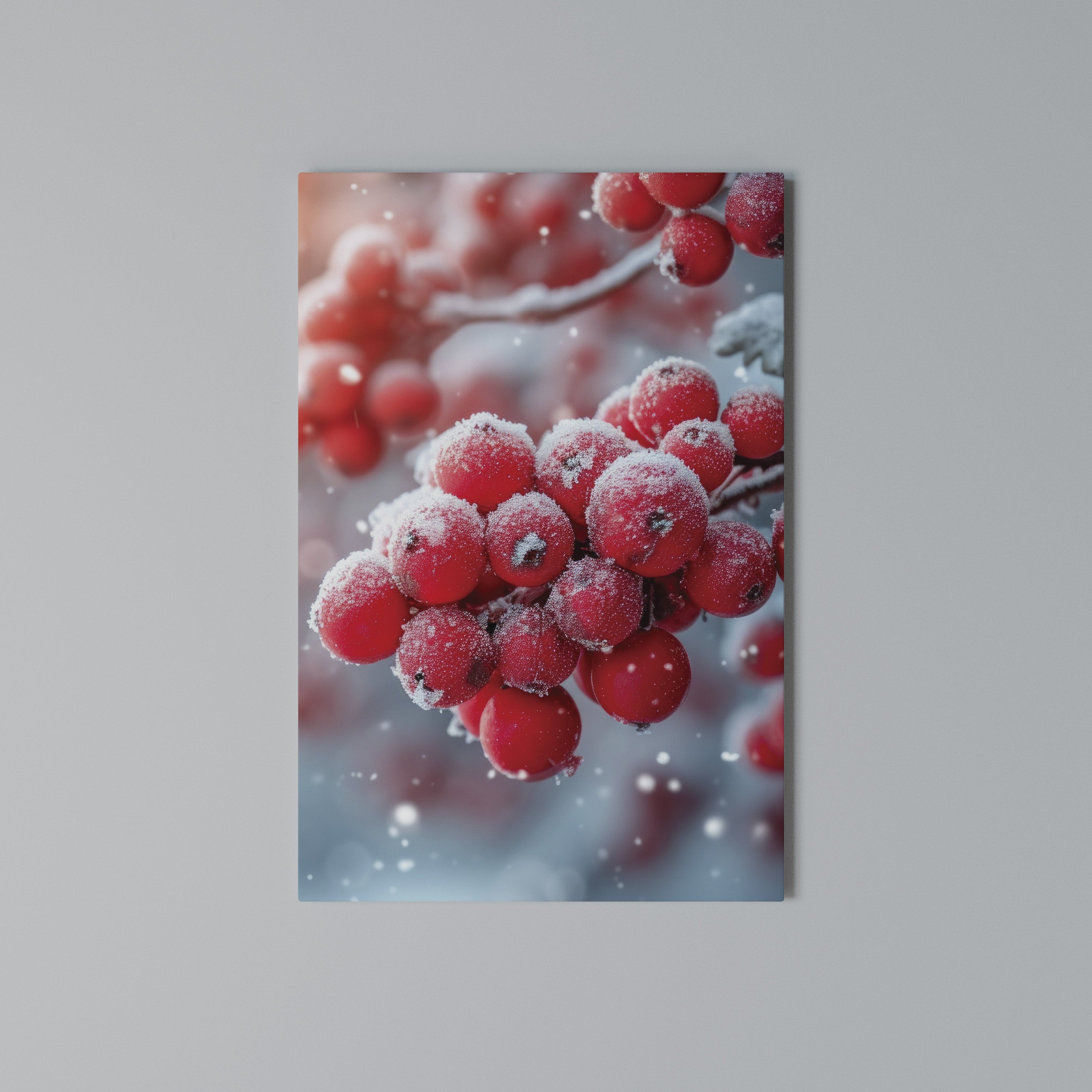WINTER'S CRIMSON TREASURES Quadro em tela vertical