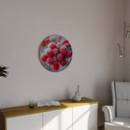 WINTER'S CRIMSON TREASURES Round Wall Art
