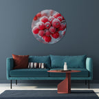 WINTER'S CRIMSON TREASURES Round Wall Art