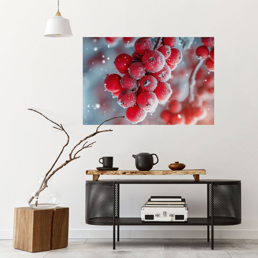 WINTER'S CRIMSON TREASURES Peel and Stick Horizontal Poster