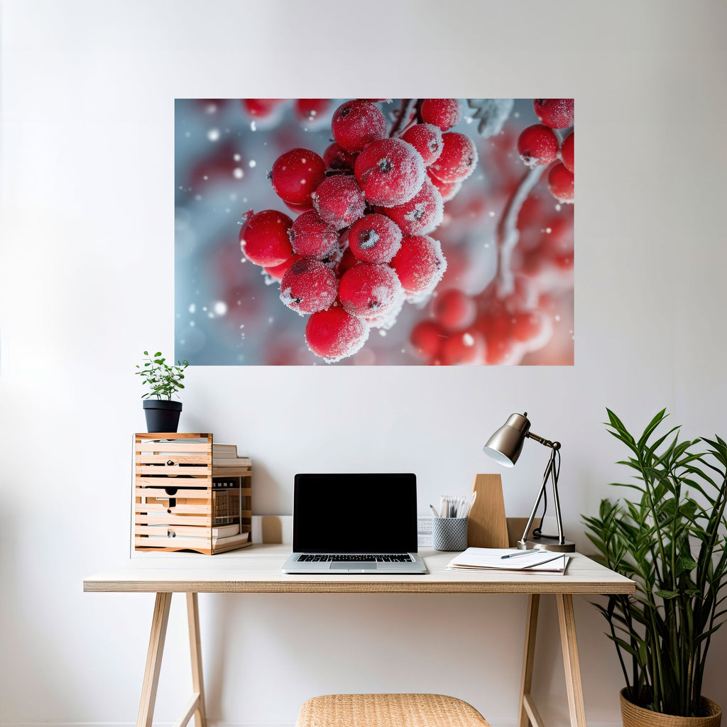 WINTER'S CRIMSON TREASURES Peel and Stick Horizontal Poster