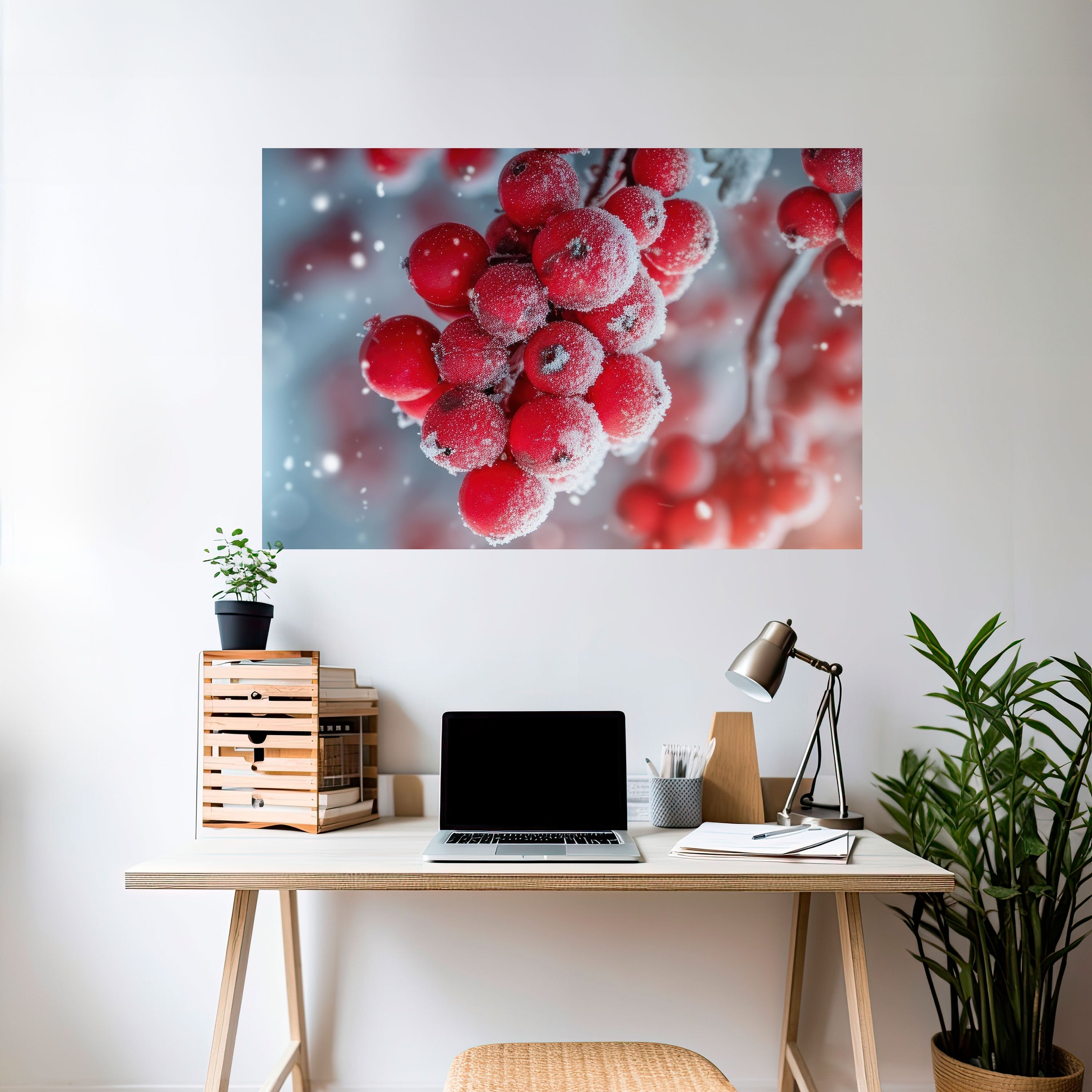 WINTER'S CRIMSON TREASURES Peel and Stick Horizontal Poster
