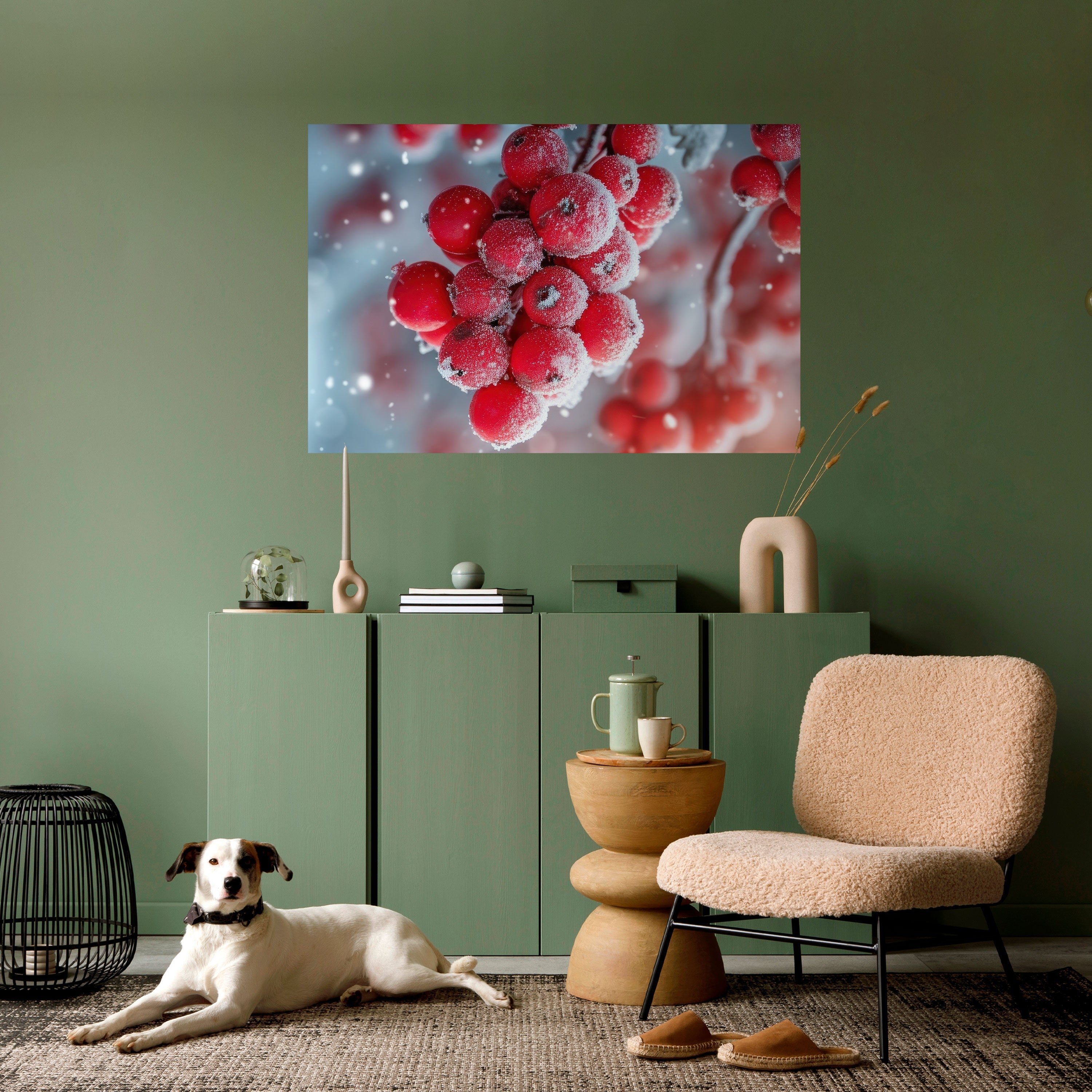 WINTER'S CRIMSON TREASURES Peel and Stick Horizontal Poster