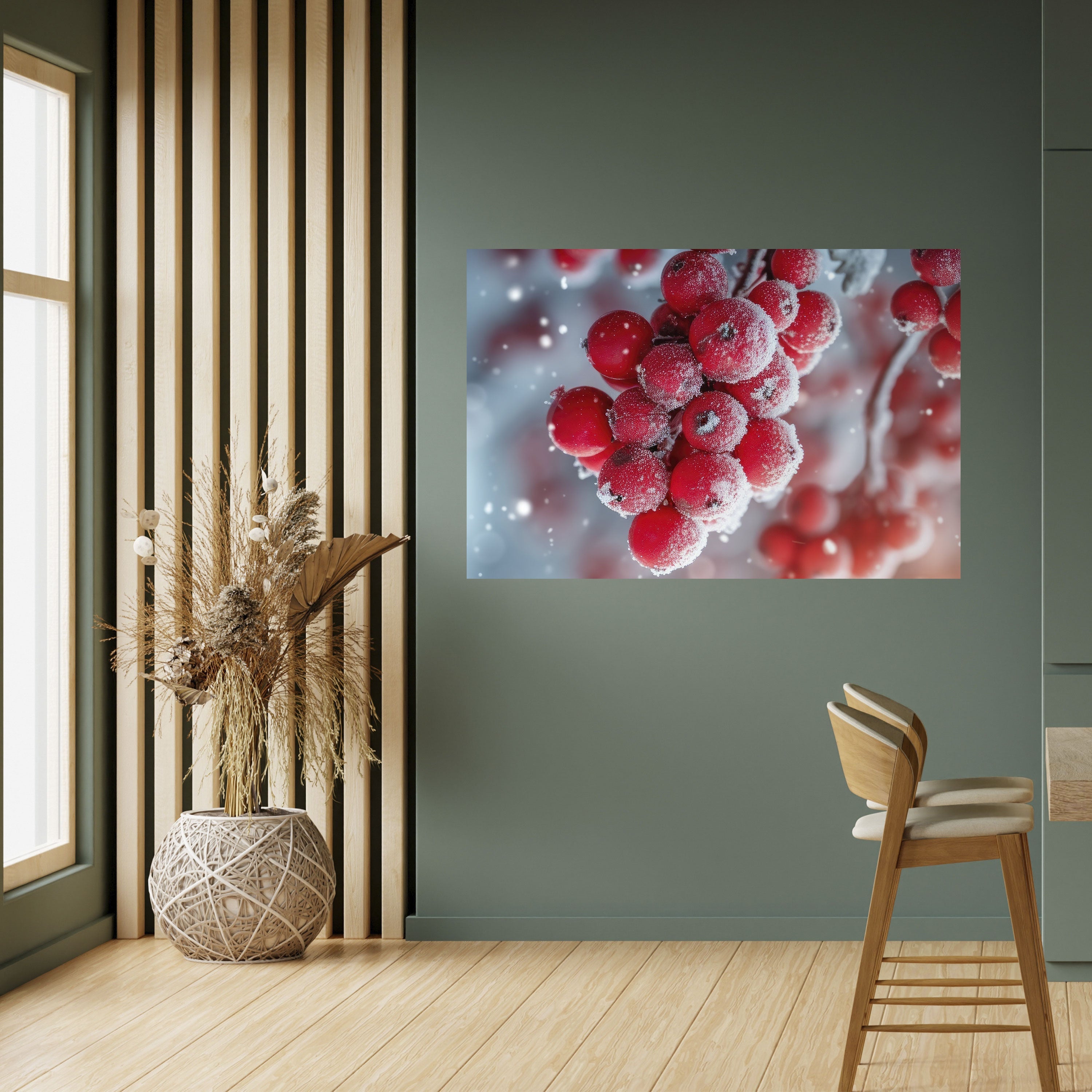 WINTER'S CRIMSON TREASURES Peel and Stick Horizontal Poster