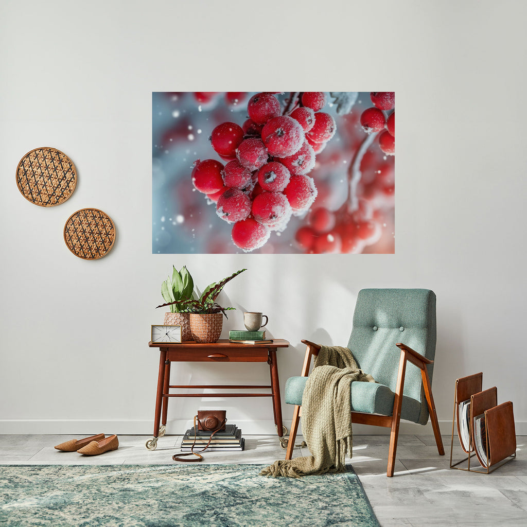 WINTER'S CRIMSON TREASURES Peel and Stick Horizontal Poster
