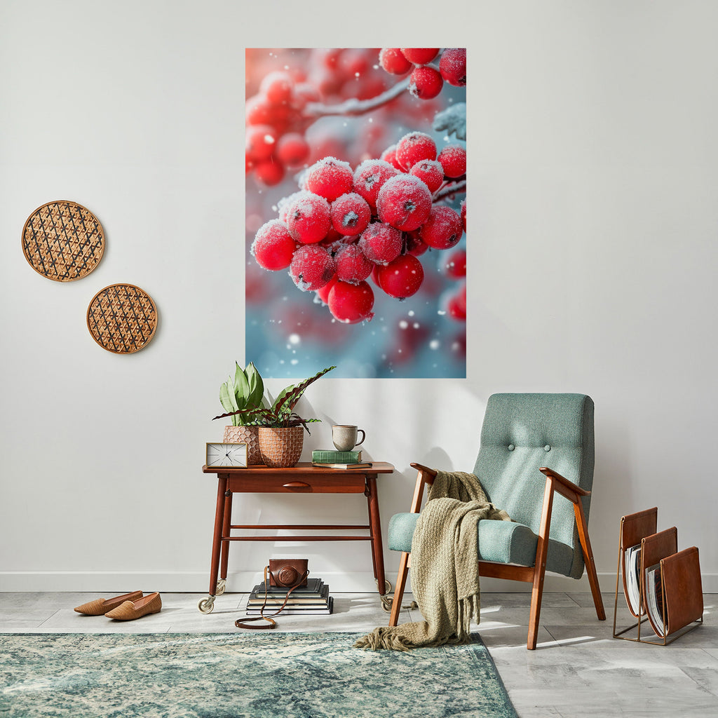 WINTER'S CRIMSON TREASURES Peel and Stick Vertical Poster
