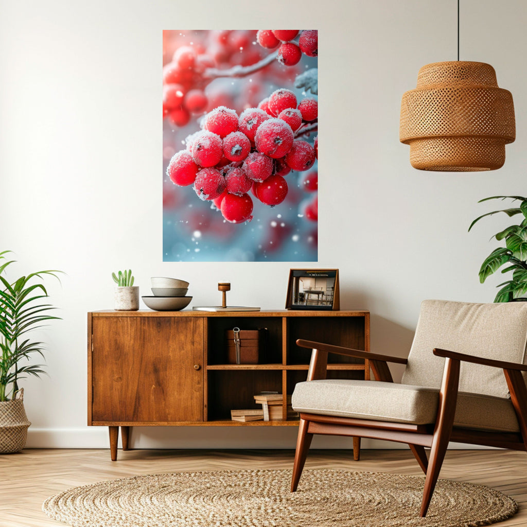 WINTER'S CRIMSON TREASURES Peel and Stick Vertical Poster