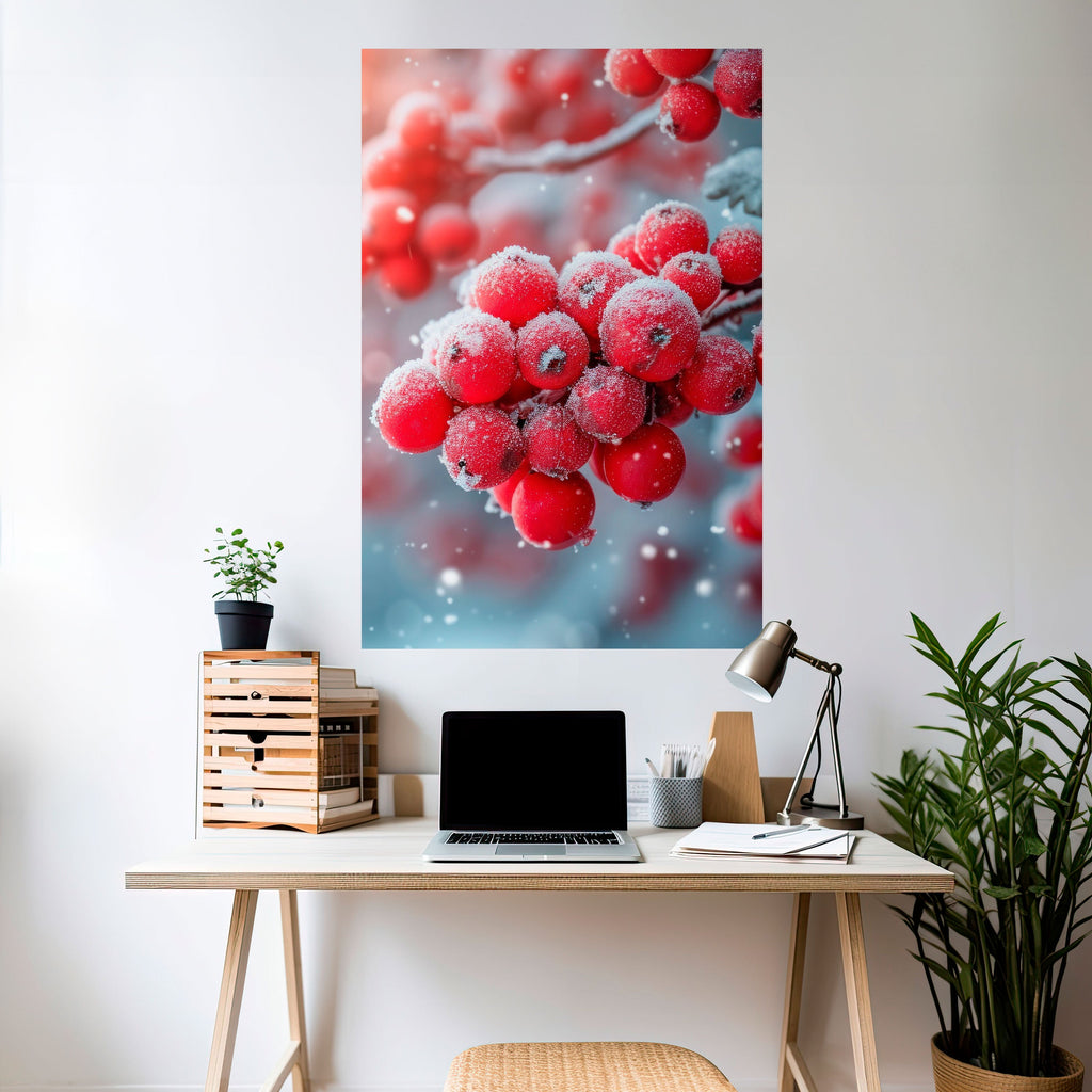 WINTER'S CRIMSON TREASURES Peel and Stick Vertical Poster
