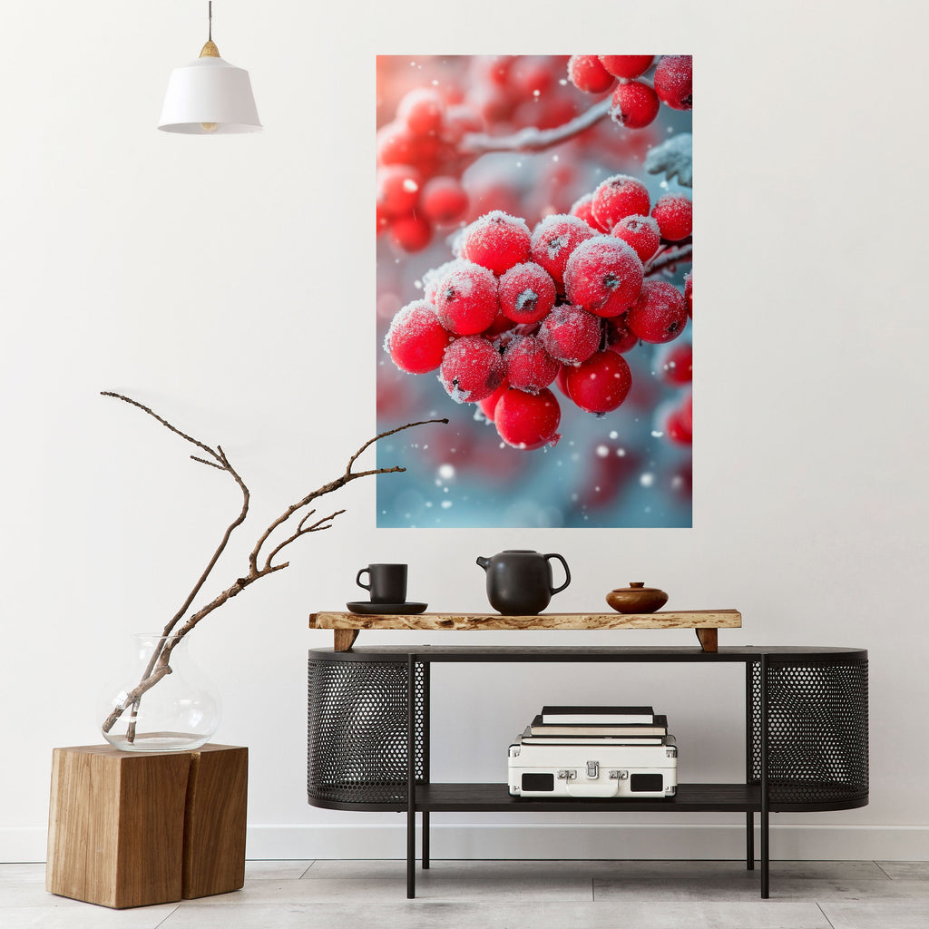 WINTER'S CRIMSON TREASURES Peel and Stick Vertical Poster