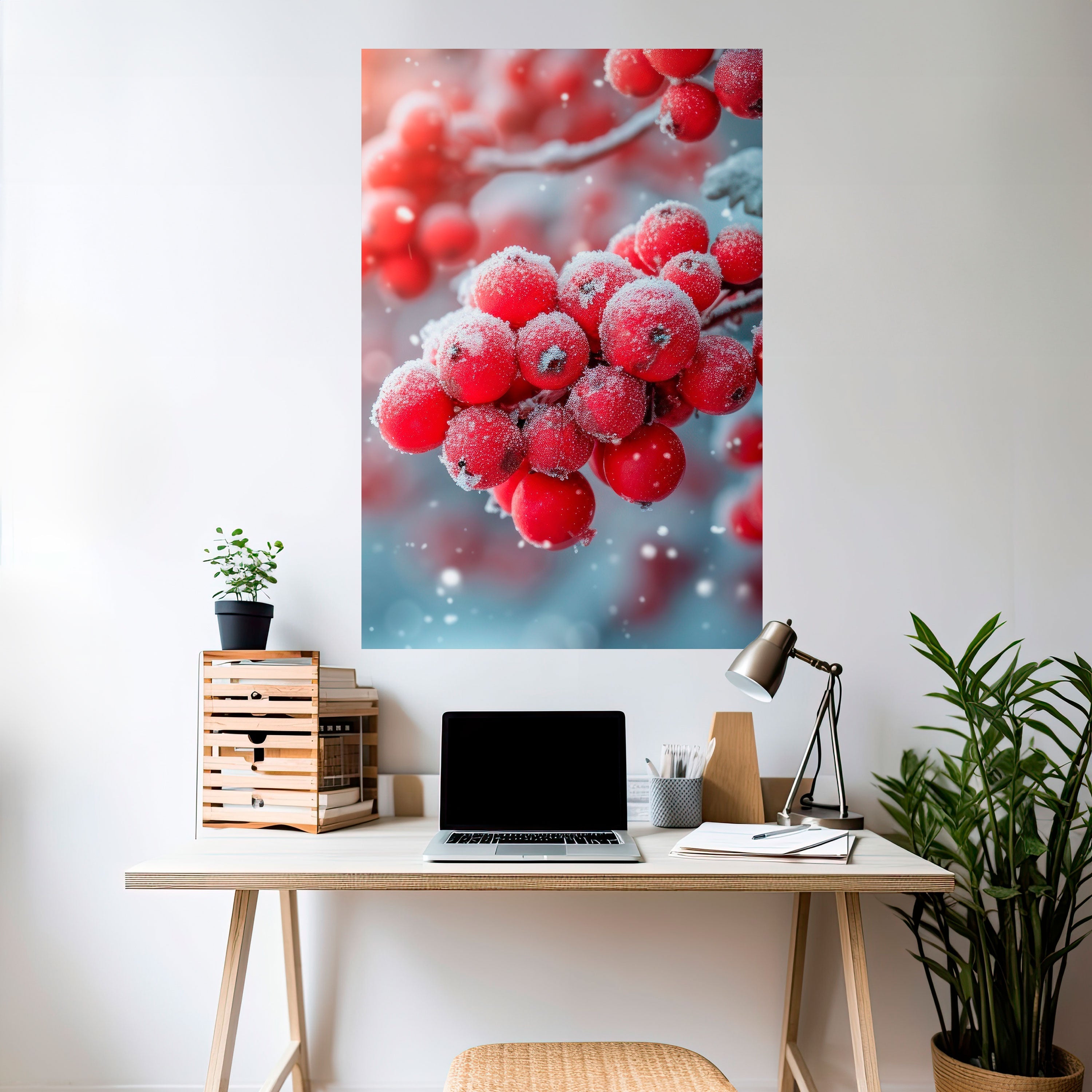 WINTER'S CRIMSON TREASURES Peel and Stick Vertical Poster