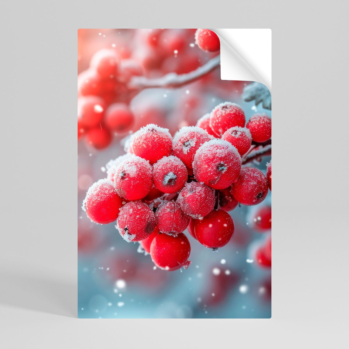 WINTER'S CRIMSON TREASURES Póster Autocolante Vertical