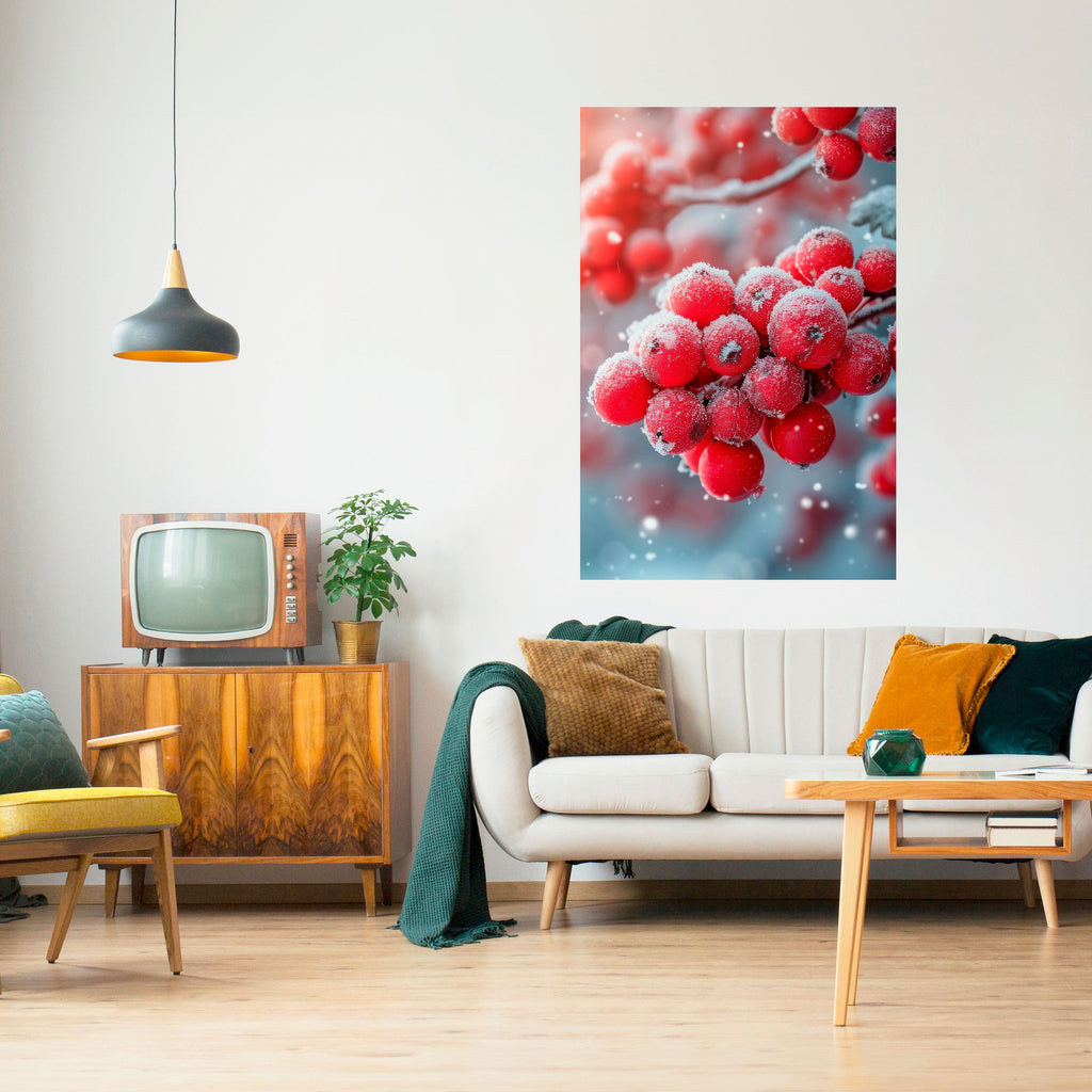 WINTER'S CRIMSON TREASURES Peel and Stick Vertical Poster