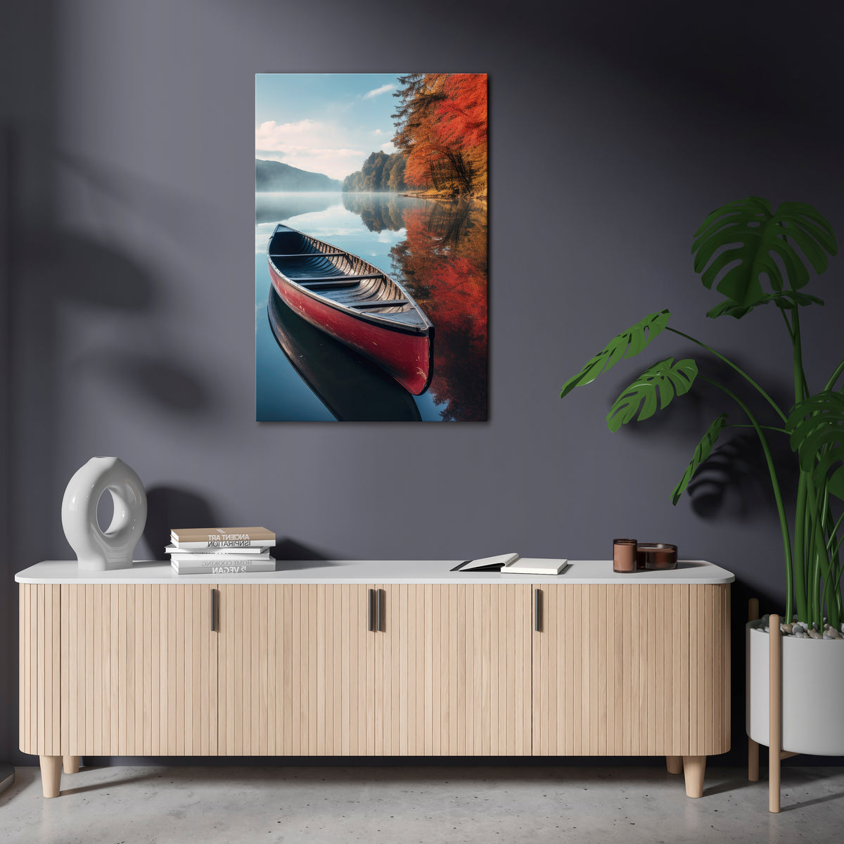 BOAT OF TRANQUILITY Quadro em tela vertical