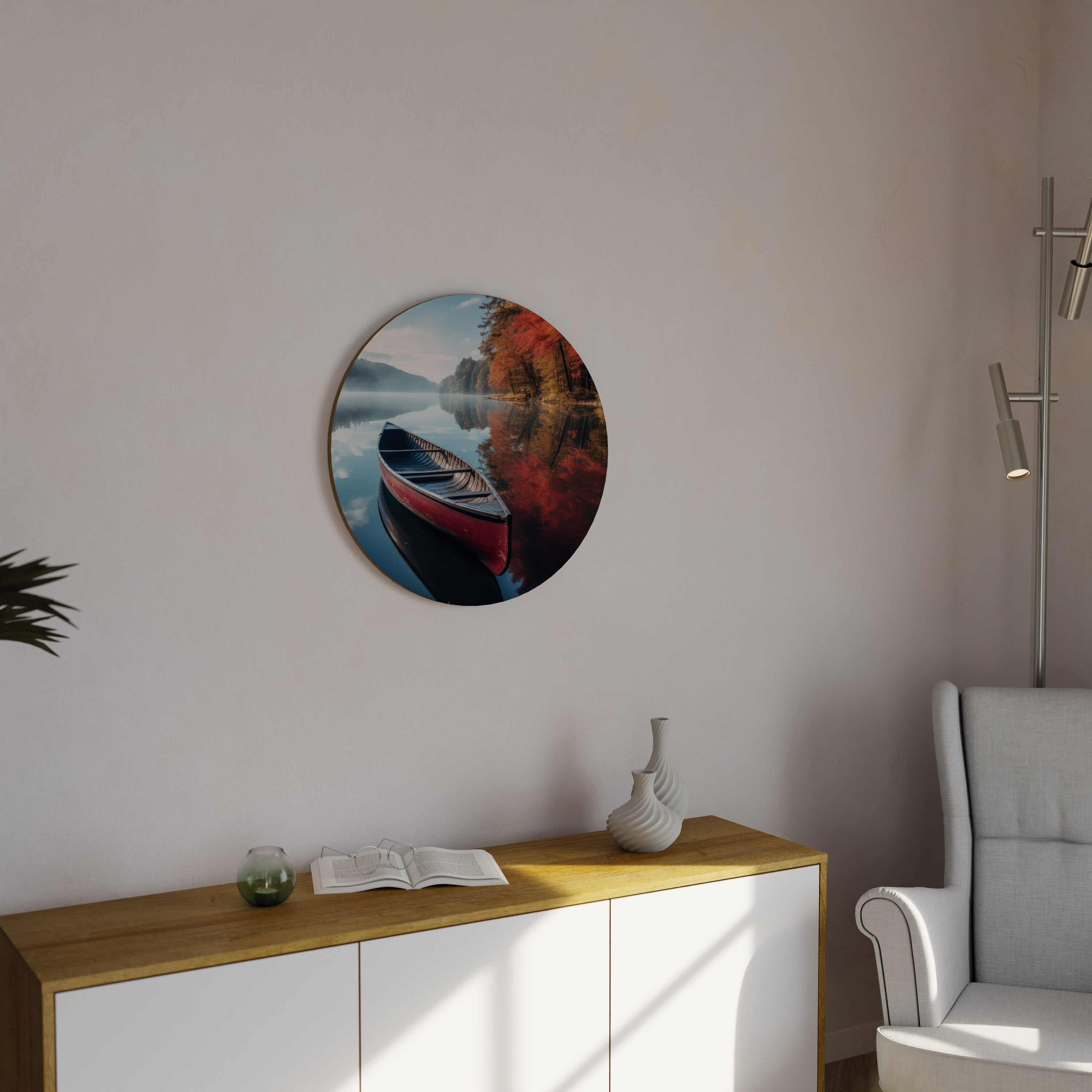 BOAT OF TRANQUILITY Round Wall Art