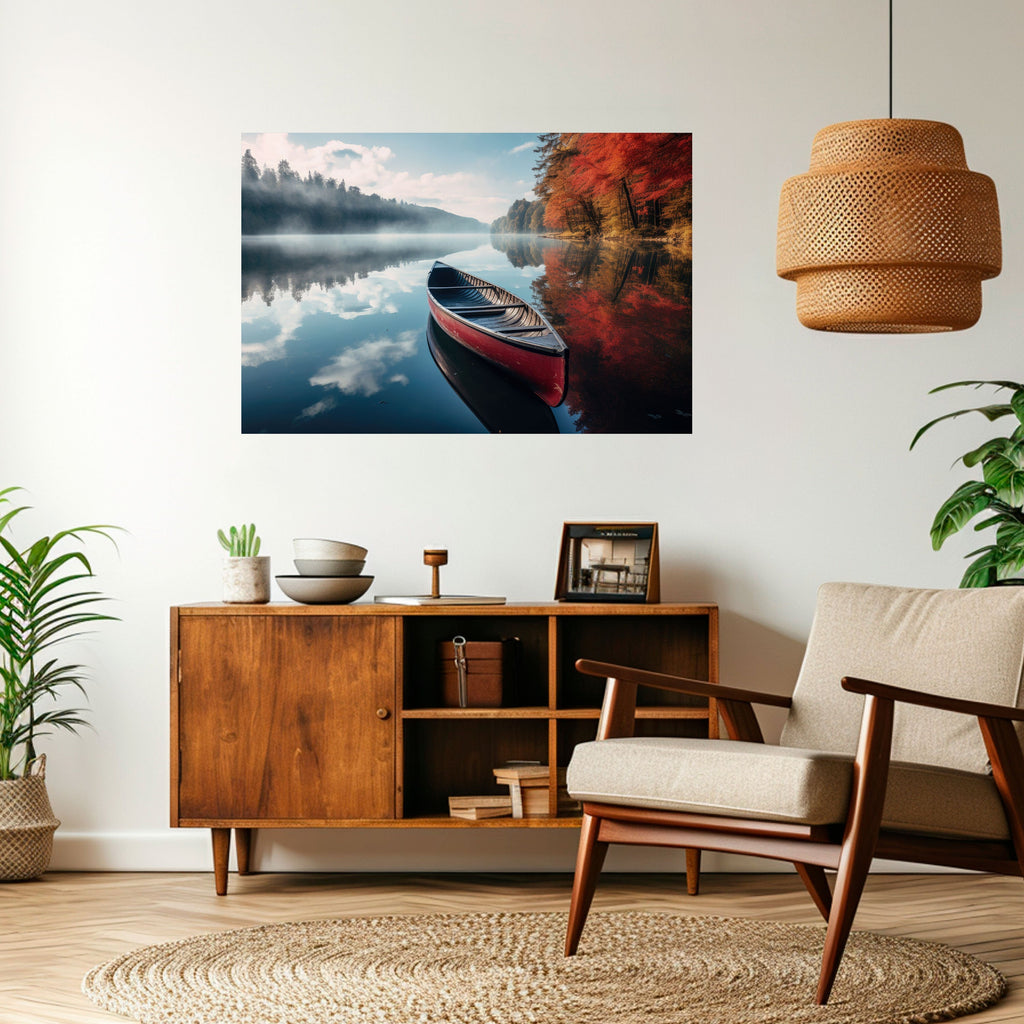 BOAT OF TRANQUILITY Peel and Stick Horizontal Poster