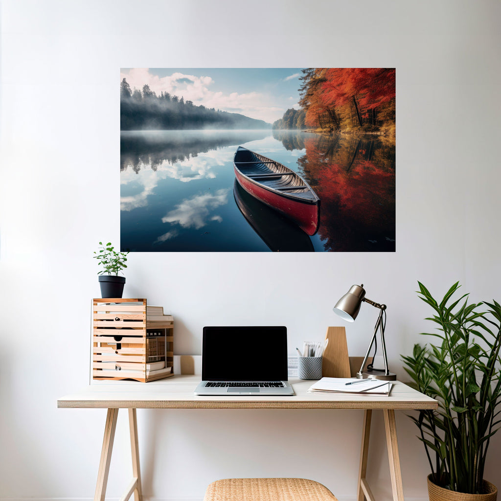 BOAT OF TRANQUILITY Peel and Stick Horizontal Poster