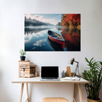 BOAT OF TRANQUILITY Peel and Stick Horizontal Poster
