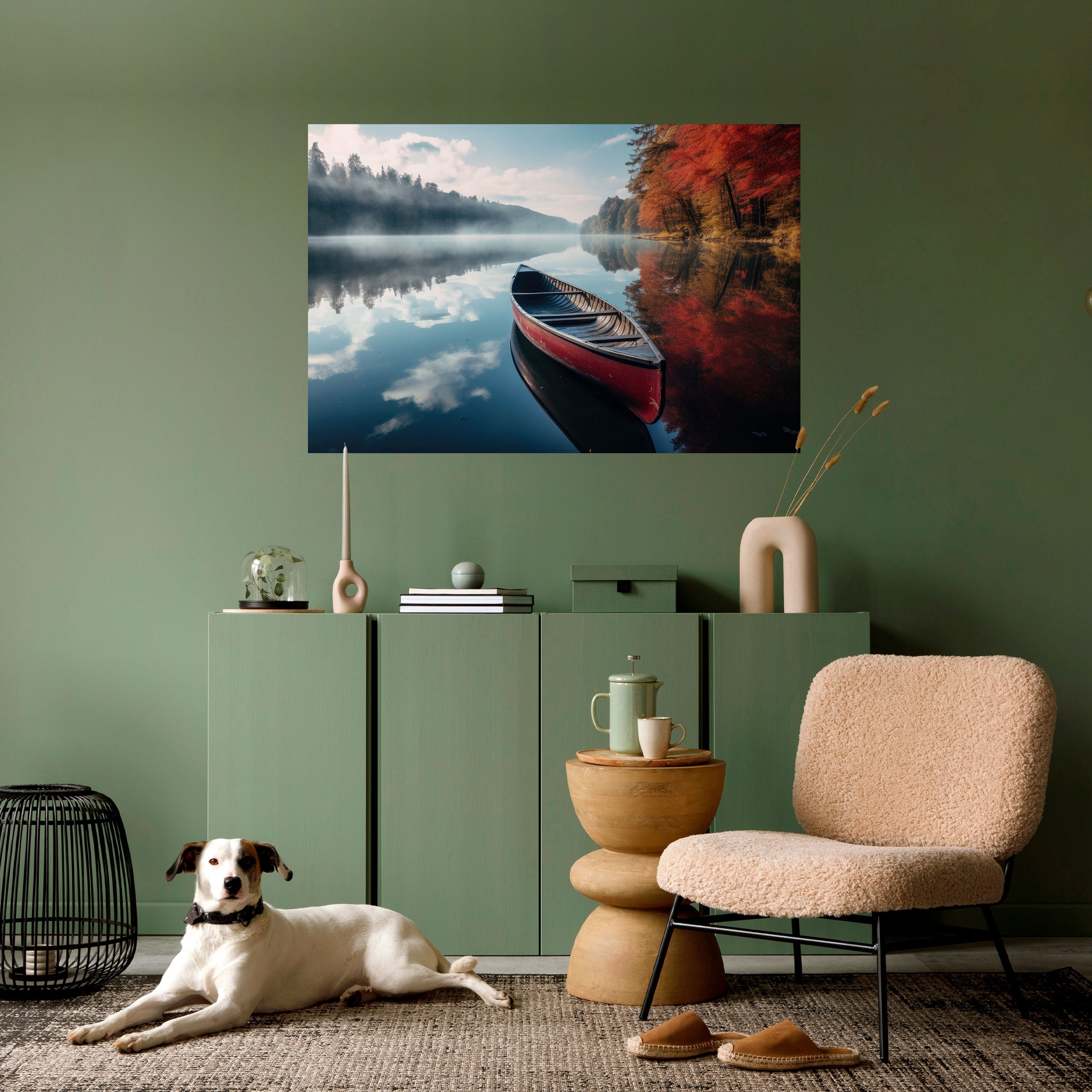 BOAT OF TRANQUILITY Peel and Stick Horizontal Poster