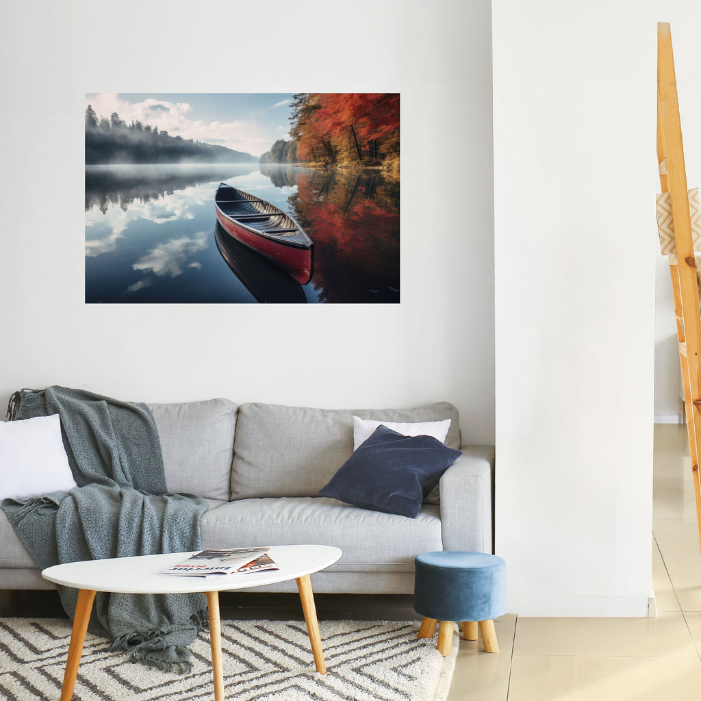 BOAT OF TRANQUILITY Peel and Stick Horizontal Poster