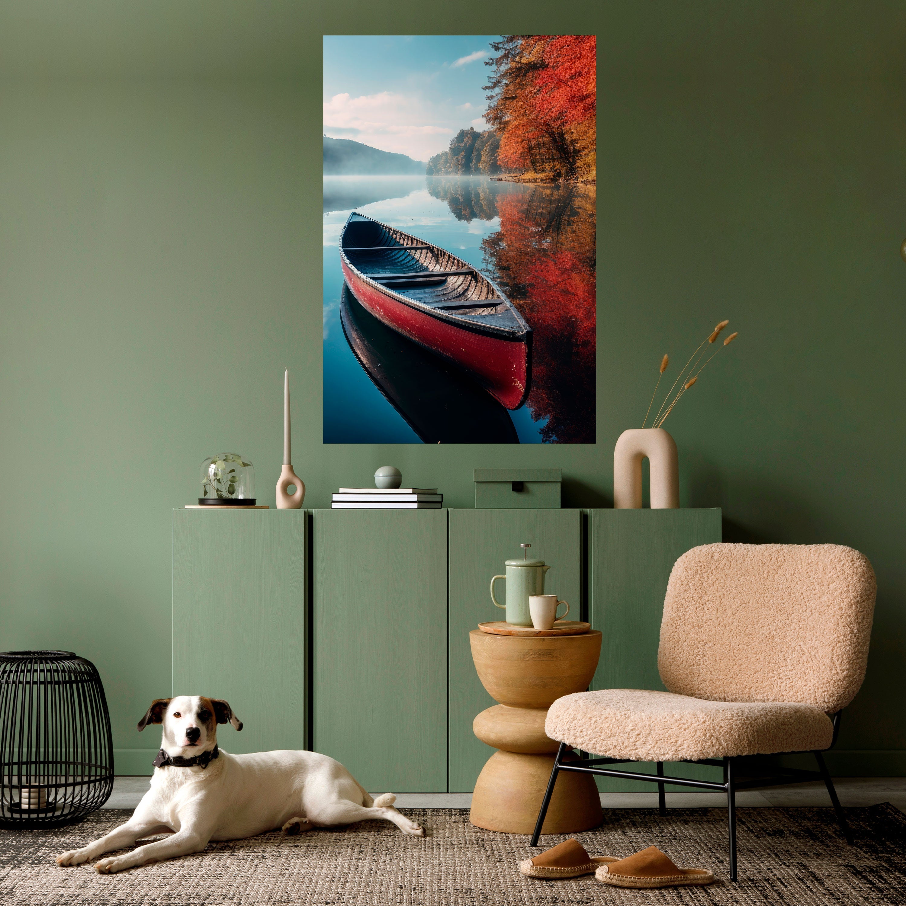 BOAT OF TRANQUILITY Peel and Stick Vertical Poster
