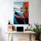 BOAT OF TRANQUILITY Peel and Stick Vertical Poster