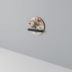 PETAL POETRY Round Art Shelf In Black Finish