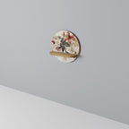 PETAL POETRY Prateleira Redonda Decorativa em Efeito Carvalho