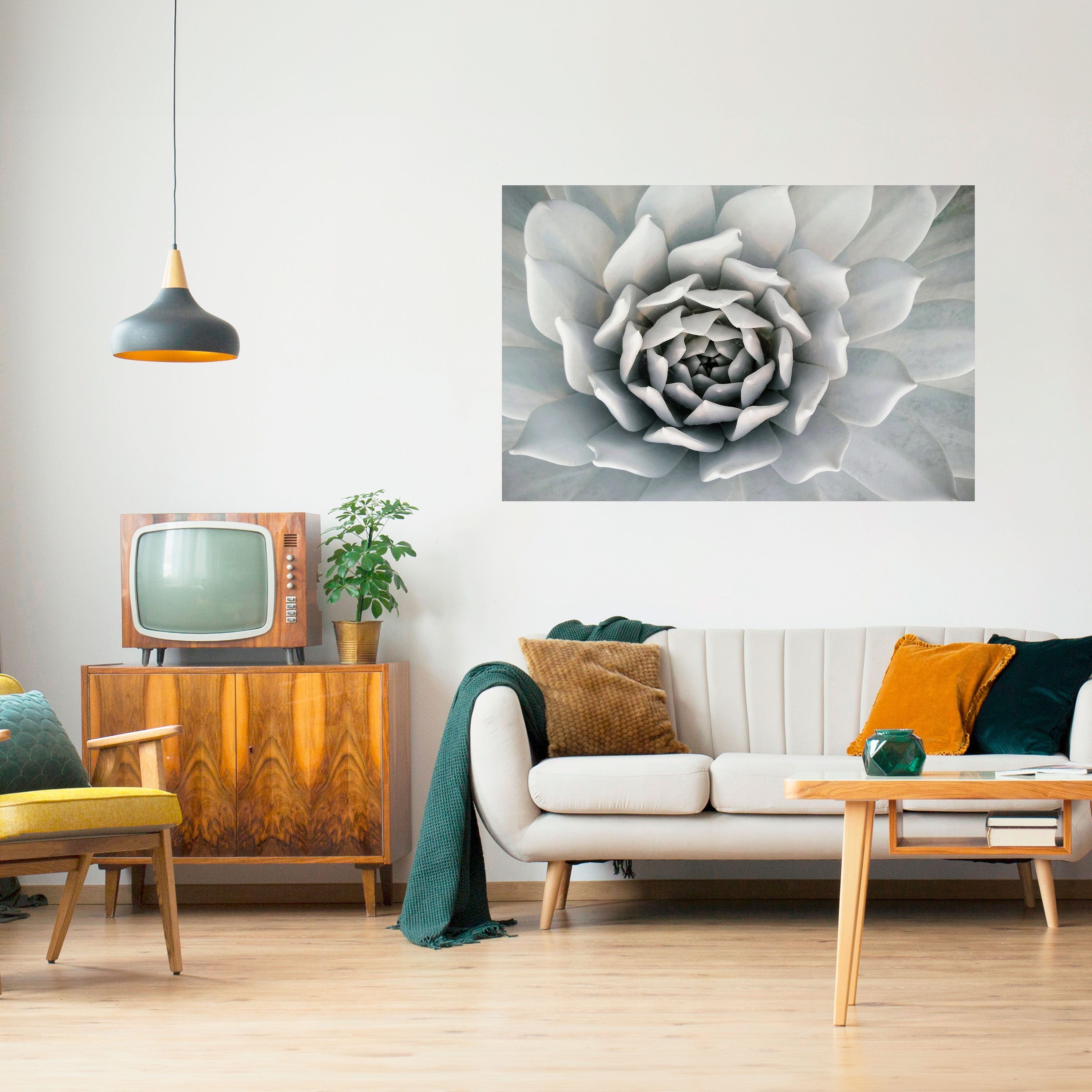 ELEGANT PETAL SWIRL Peel and Stick Horizontal Poster