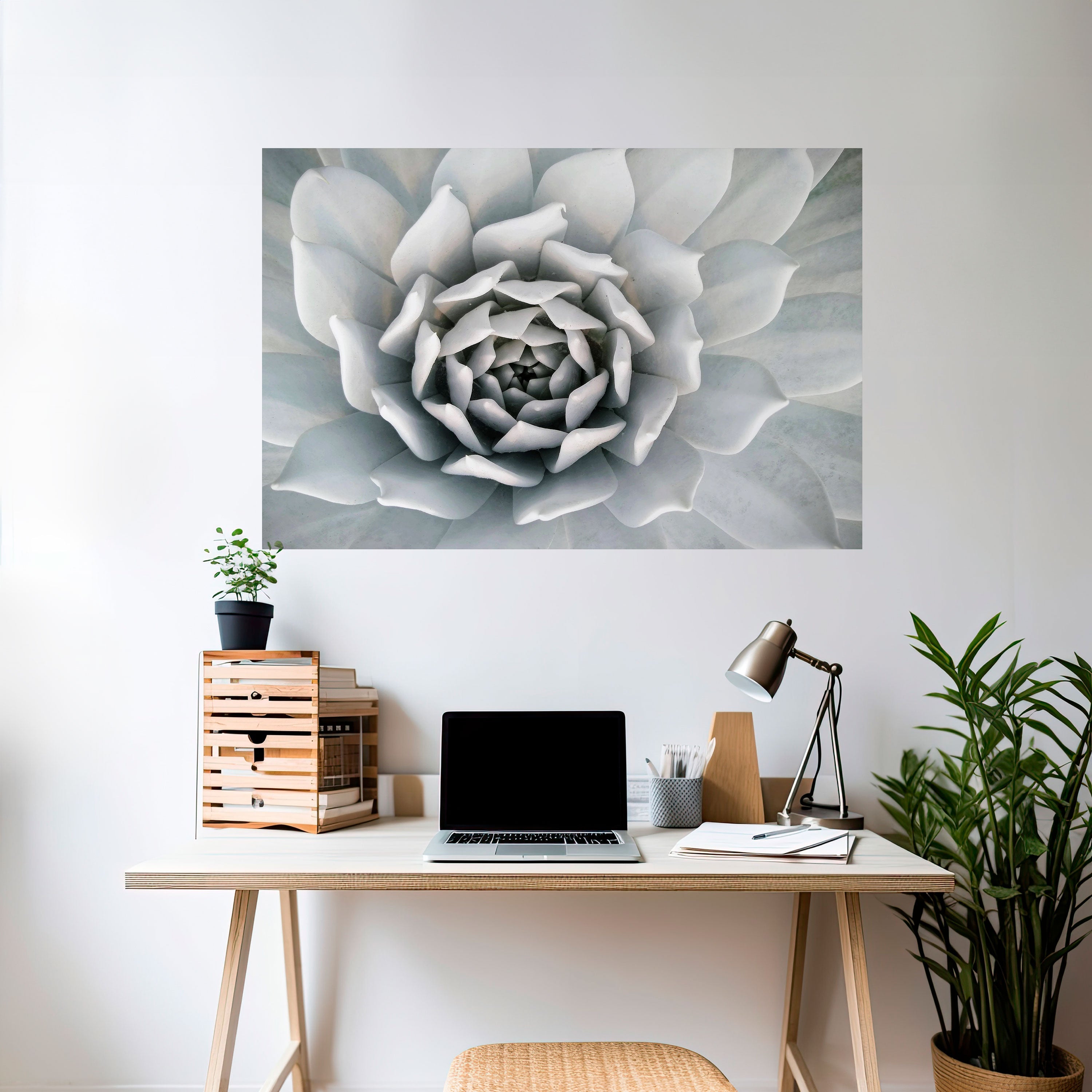 ELEGANT PETAL SWIRL Peel and Stick Horizontal Poster