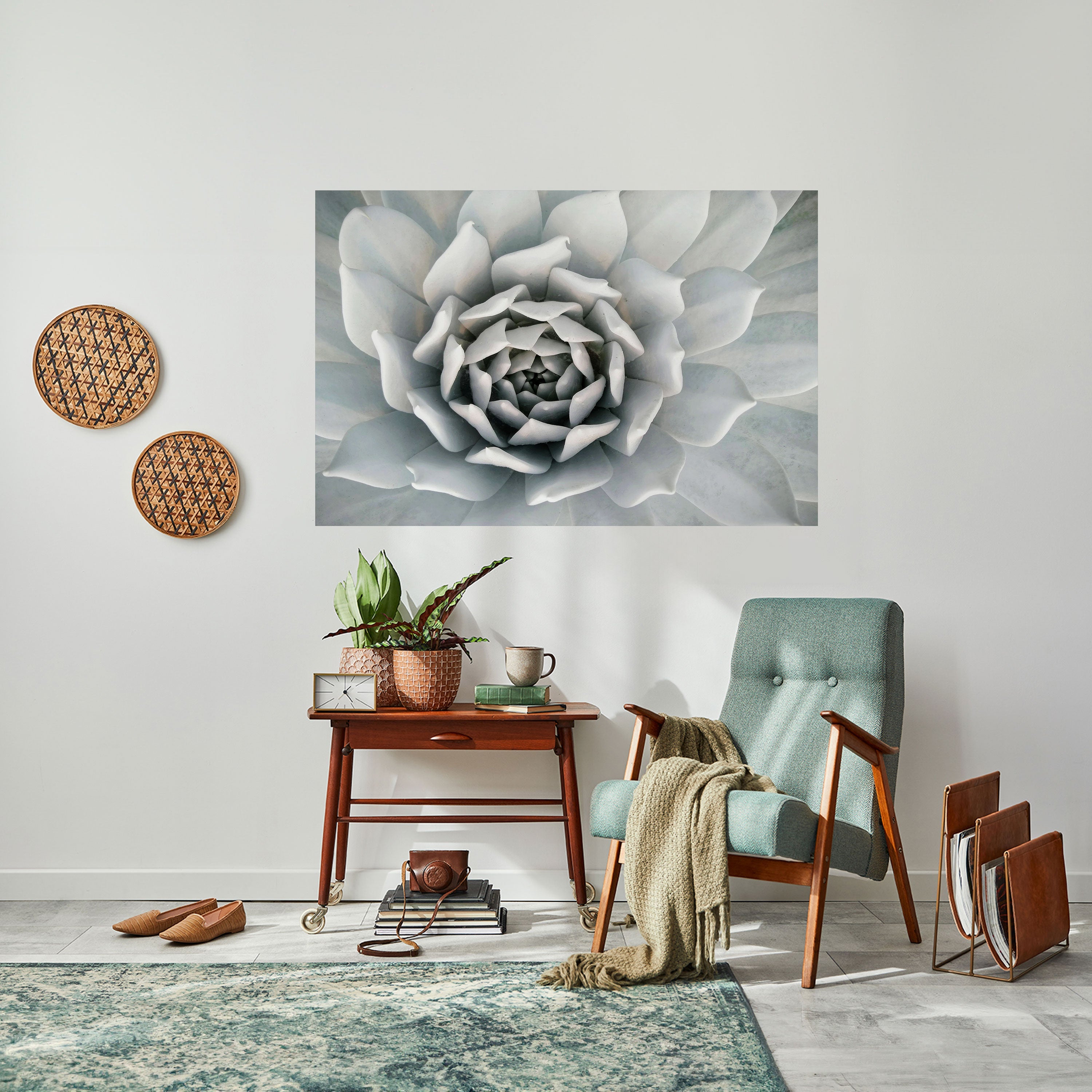 ELEGANT PETAL SWIRL Peel and Stick Horizontal Poster