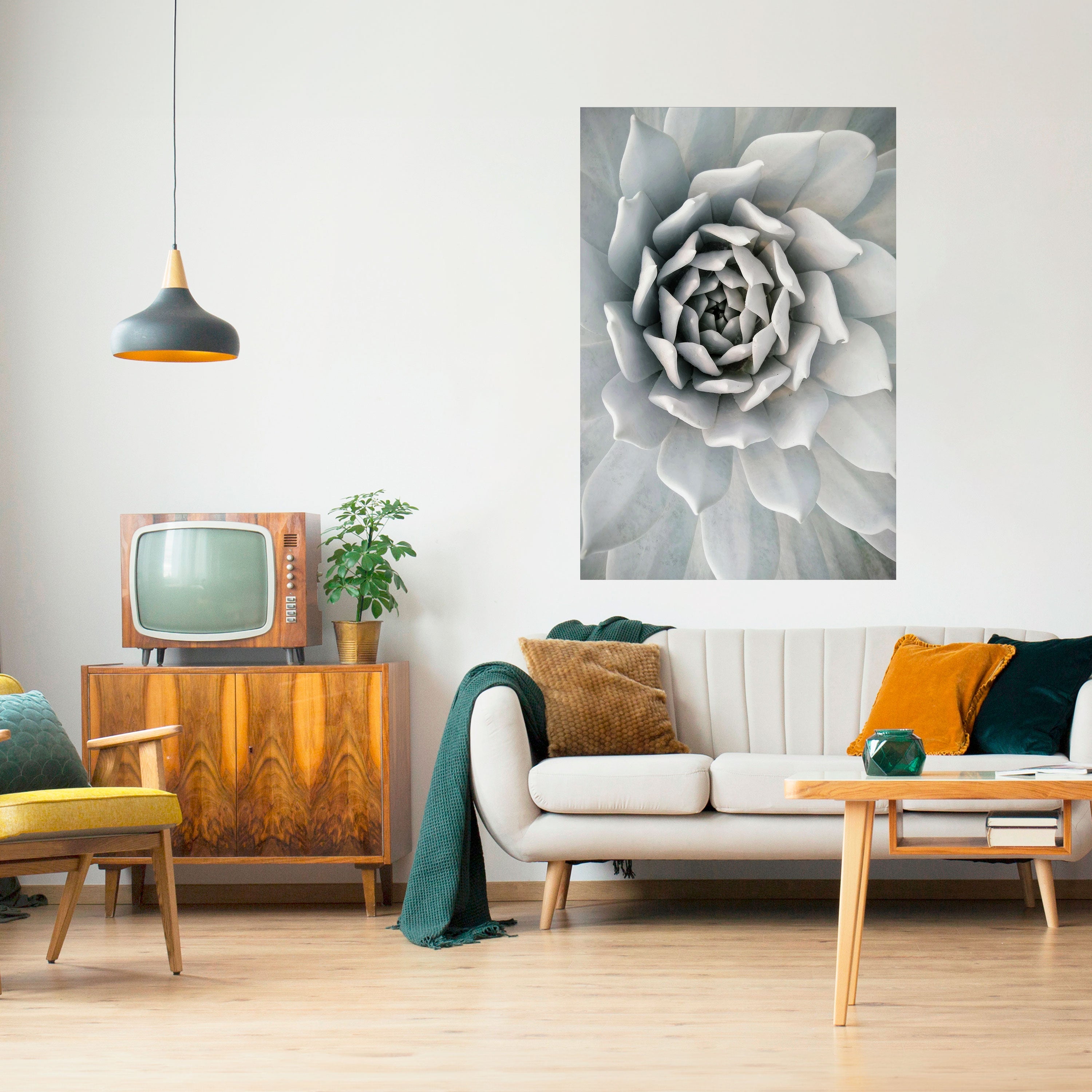 ELEGANT PETAL SWIRL Poster Vertical Autocolante