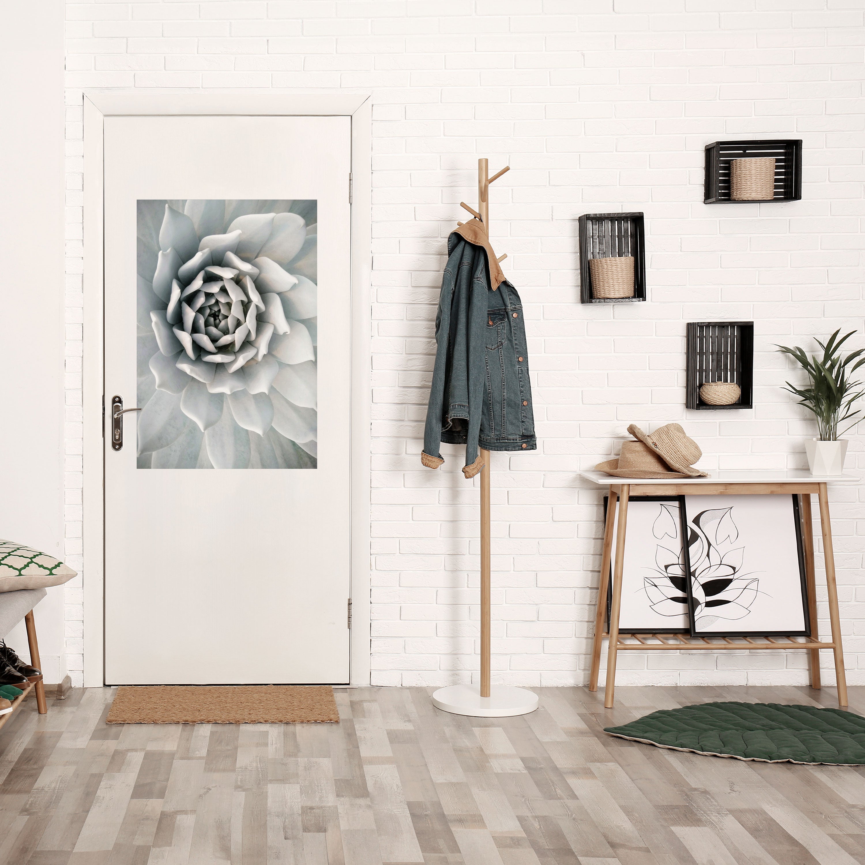 ELEGANT PETAL SWIRL Poster Vertical Autocolante