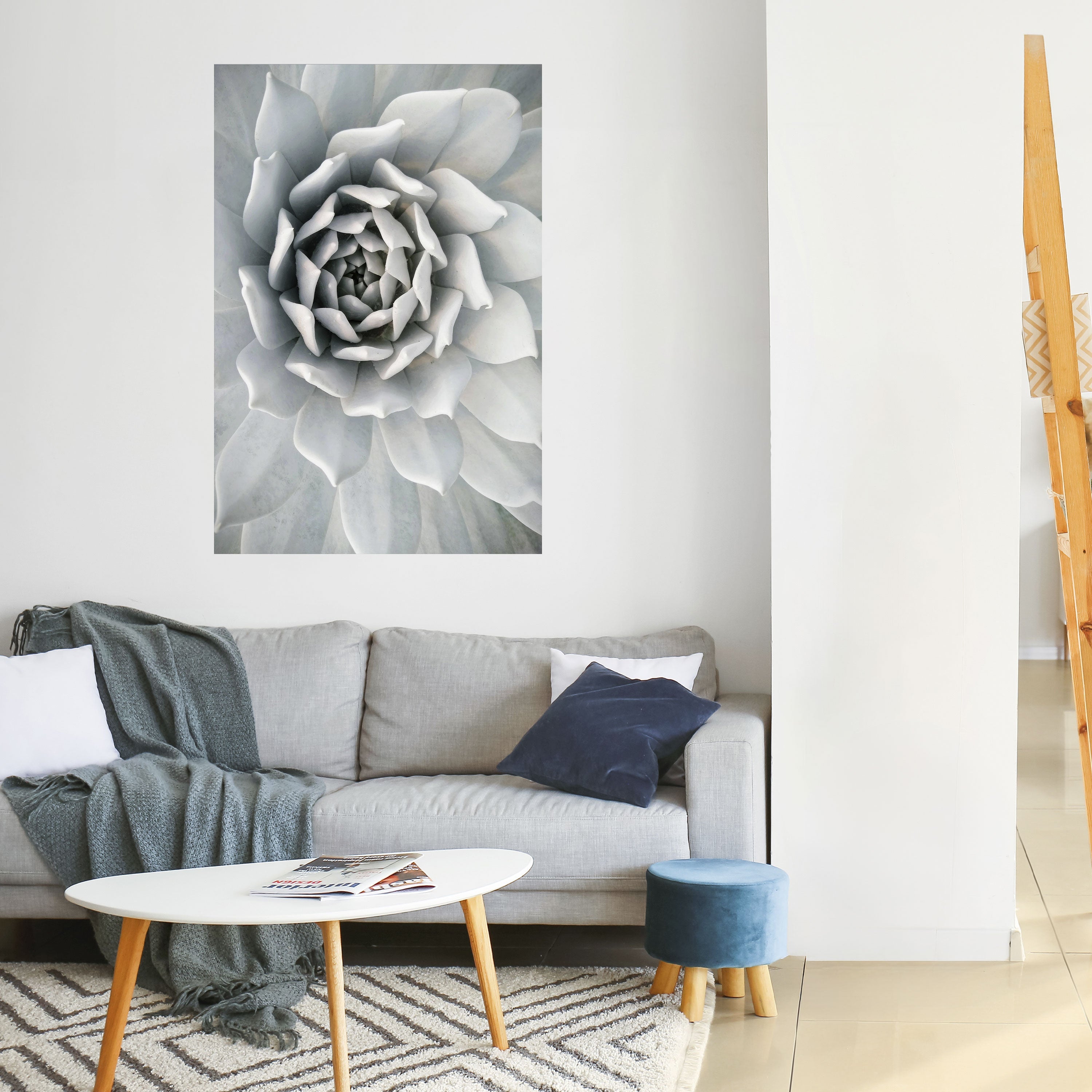 ELEGANT PETAL SWIRL Poster Vertical Autocolante