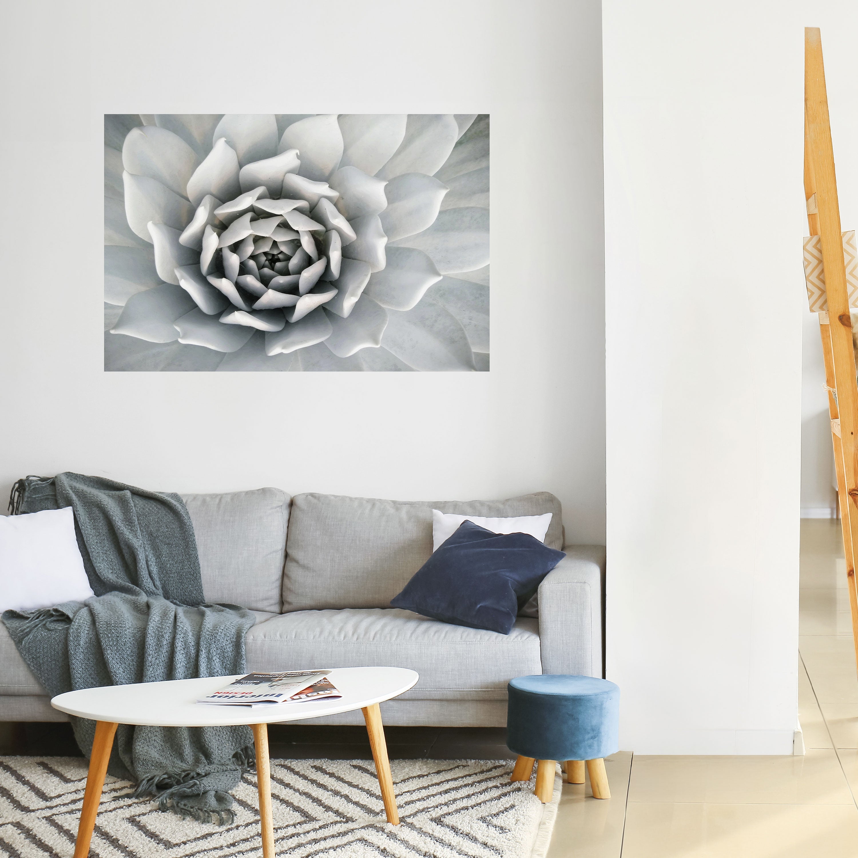 ELEGANT PETAL SWIRL Peel and Stick Horizontal Poster