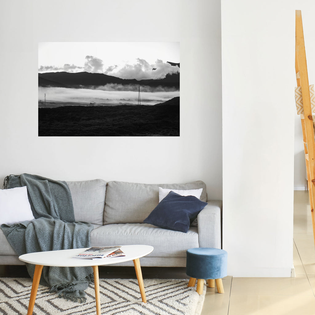 MISTY MOUNTAIN RADIANCE Peel and Stick Horizontal Poster